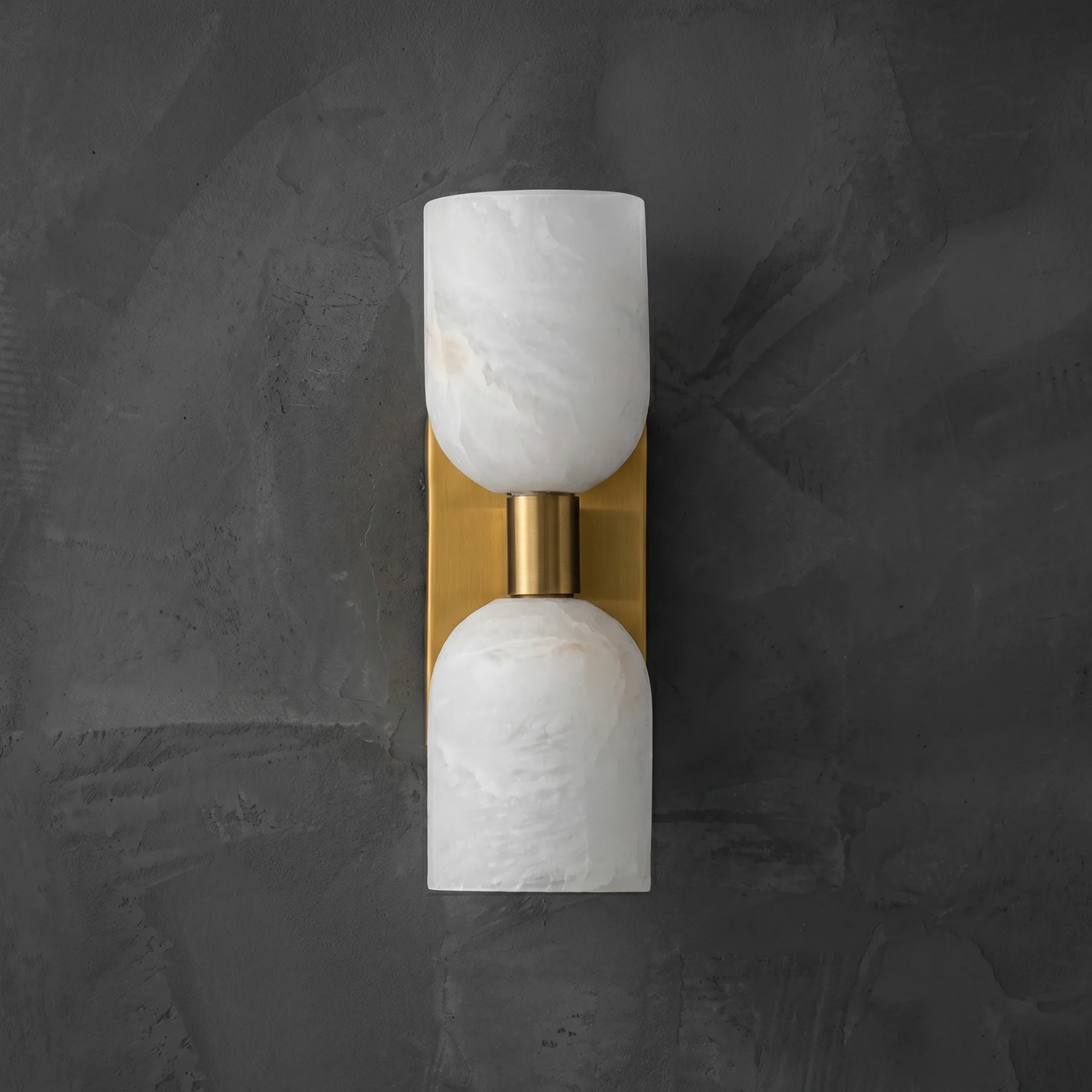 Warm Alabaster Brass Wall Sconce image 2