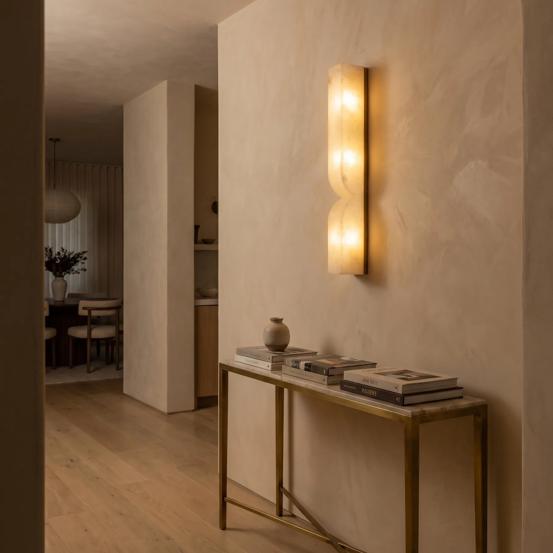 Sculpted Alabaster Wall Sconce image 4