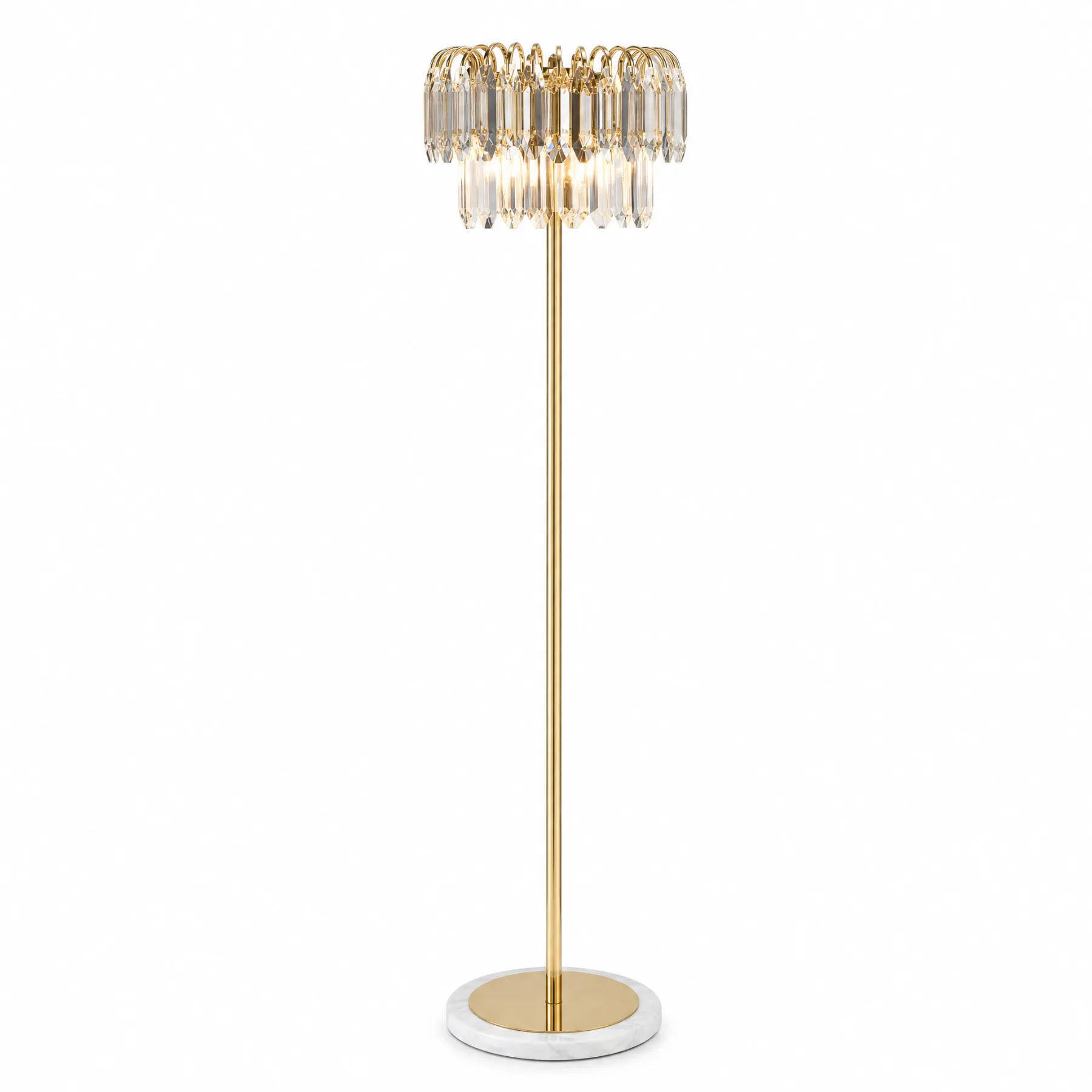 Gilded Crystal Fringe Floor Lamp custom floor lamp