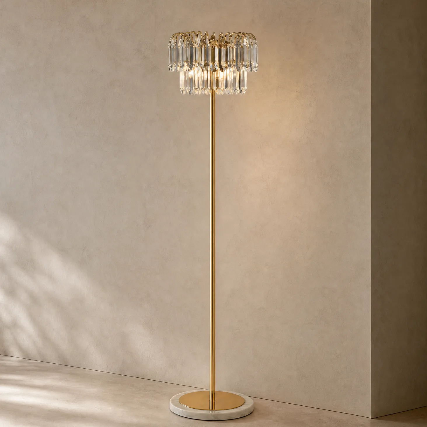 Gilded Crystal Fringe Floor Lamp image 2