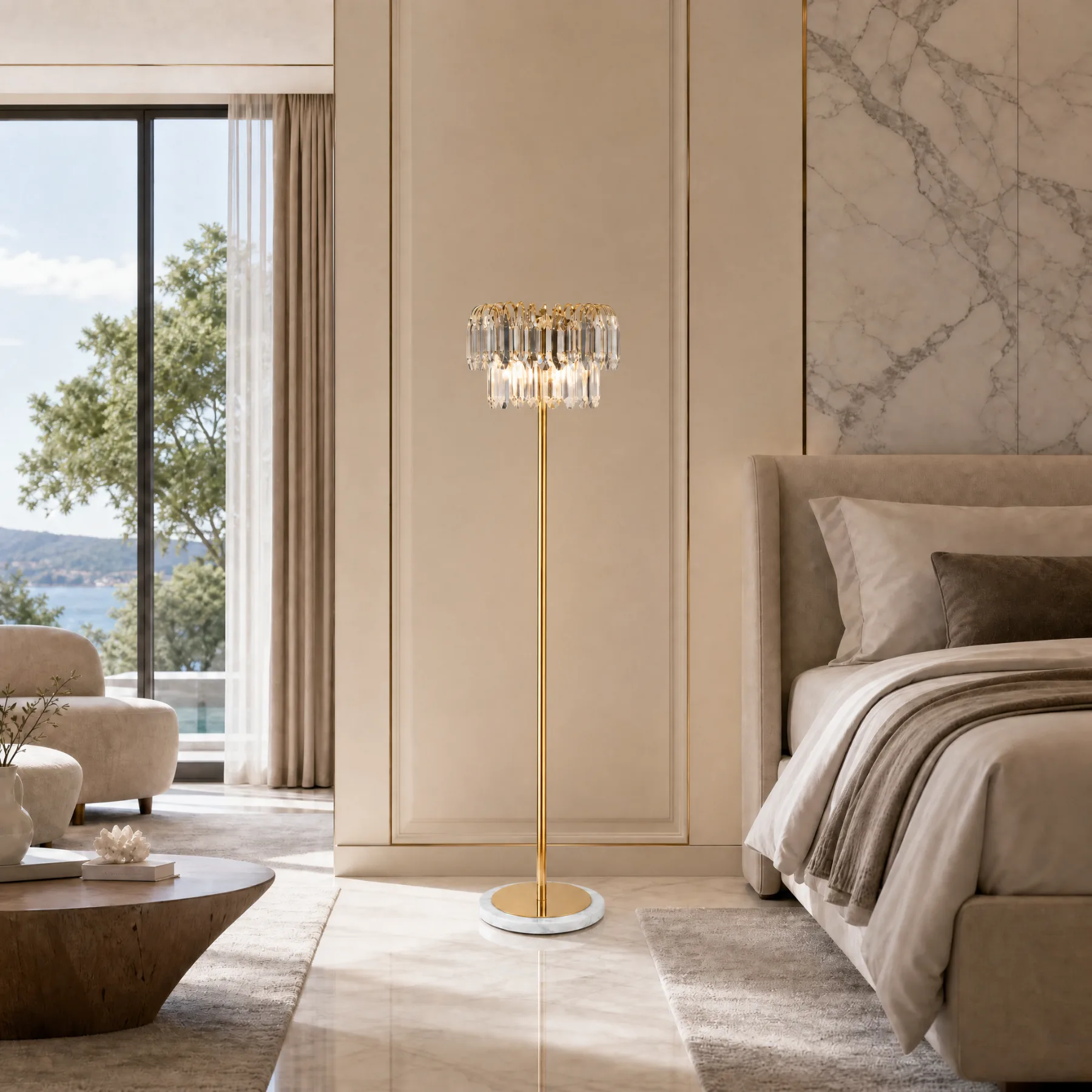 Gilded Crystal Fringe Floor Lamp image 5