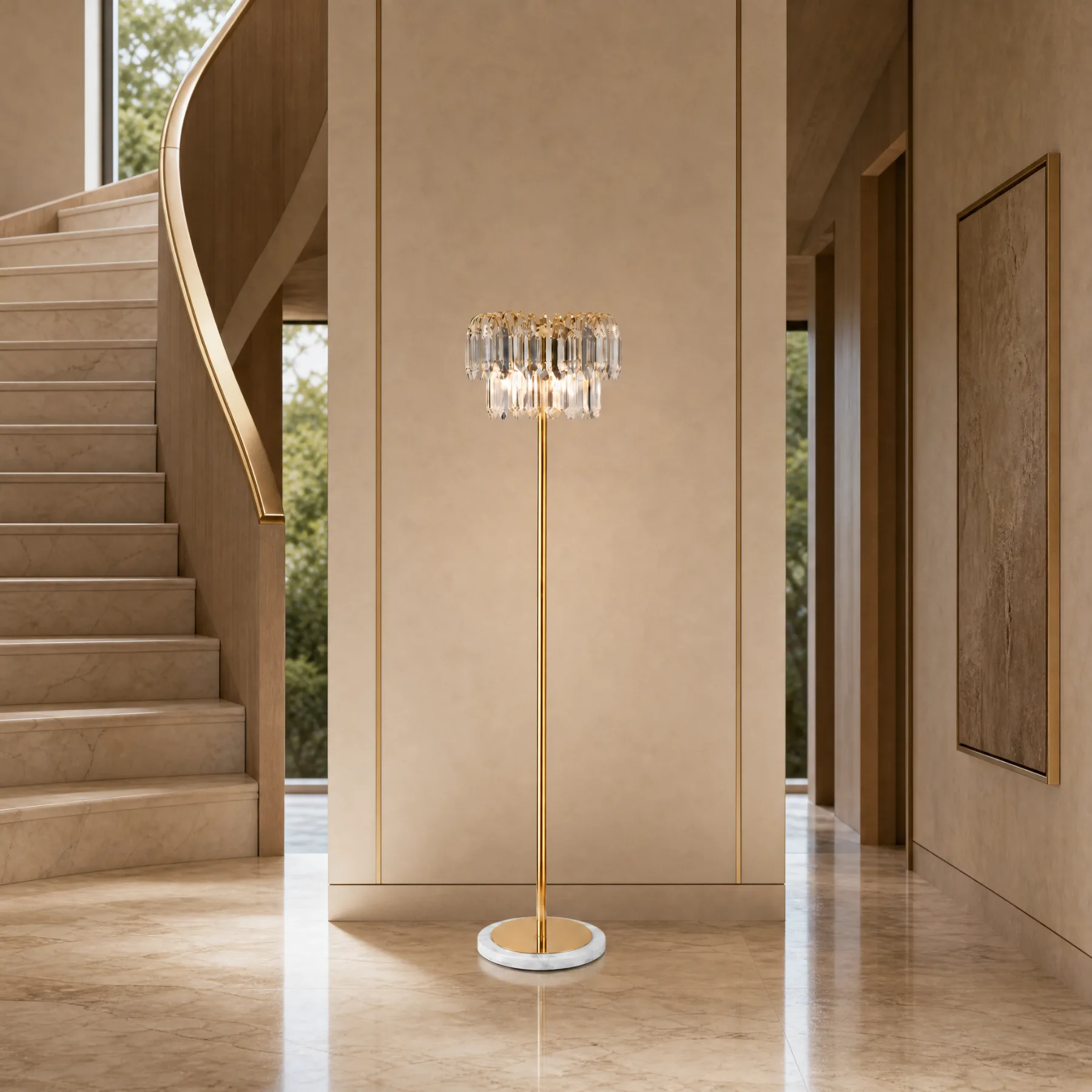 Gilded Crystal Fringe Floor Lamp image 6