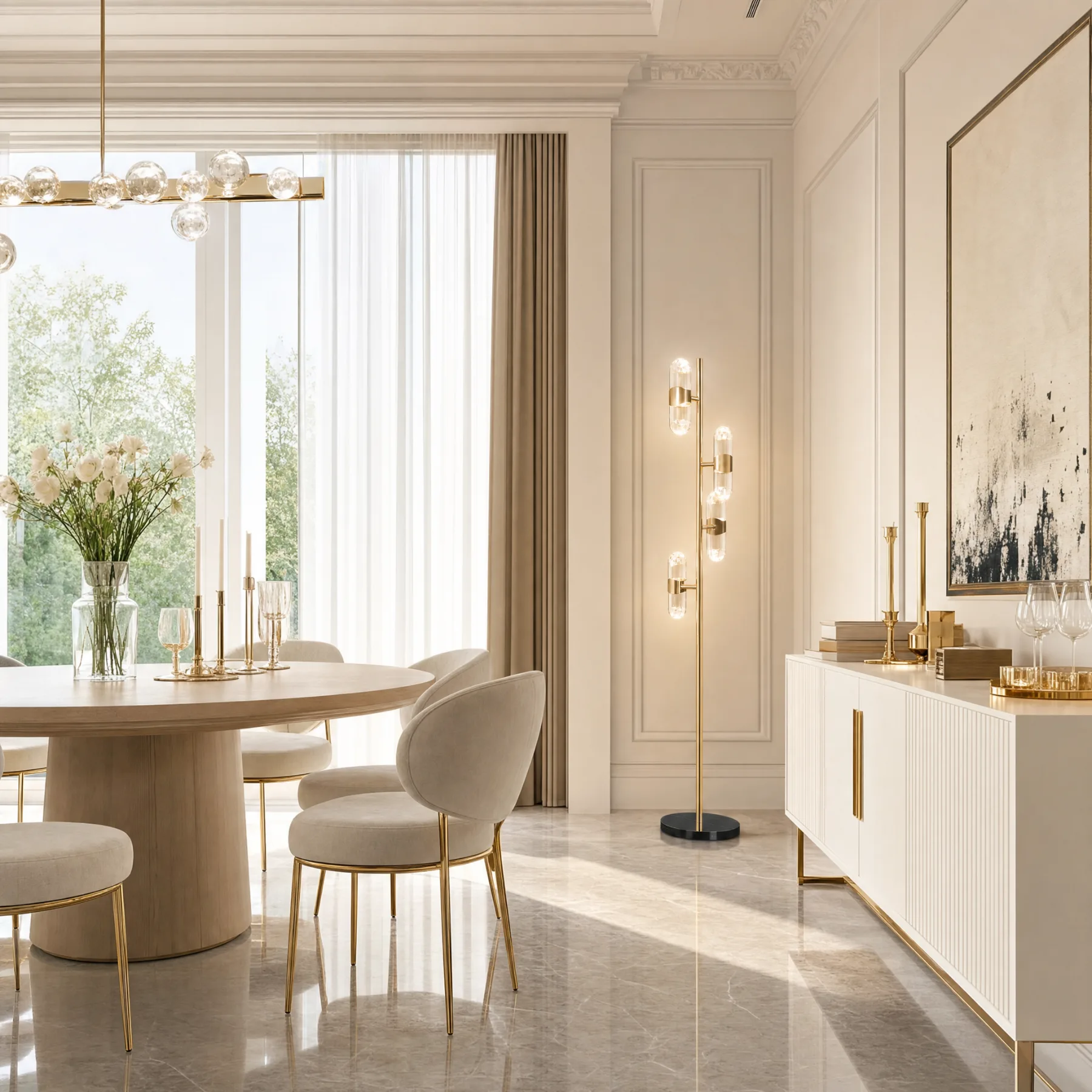 Gilded Glass Capsule Floor Lamp image 6