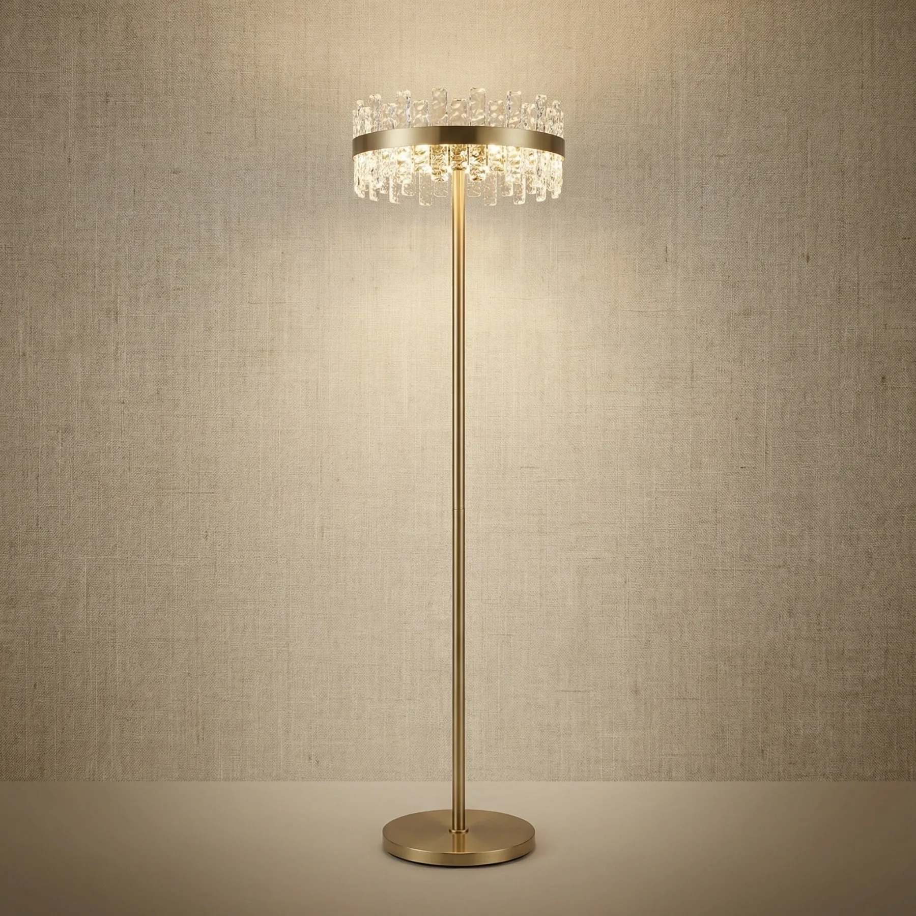 Gilded Crystal Crown Floor Lamp custom floor lamp