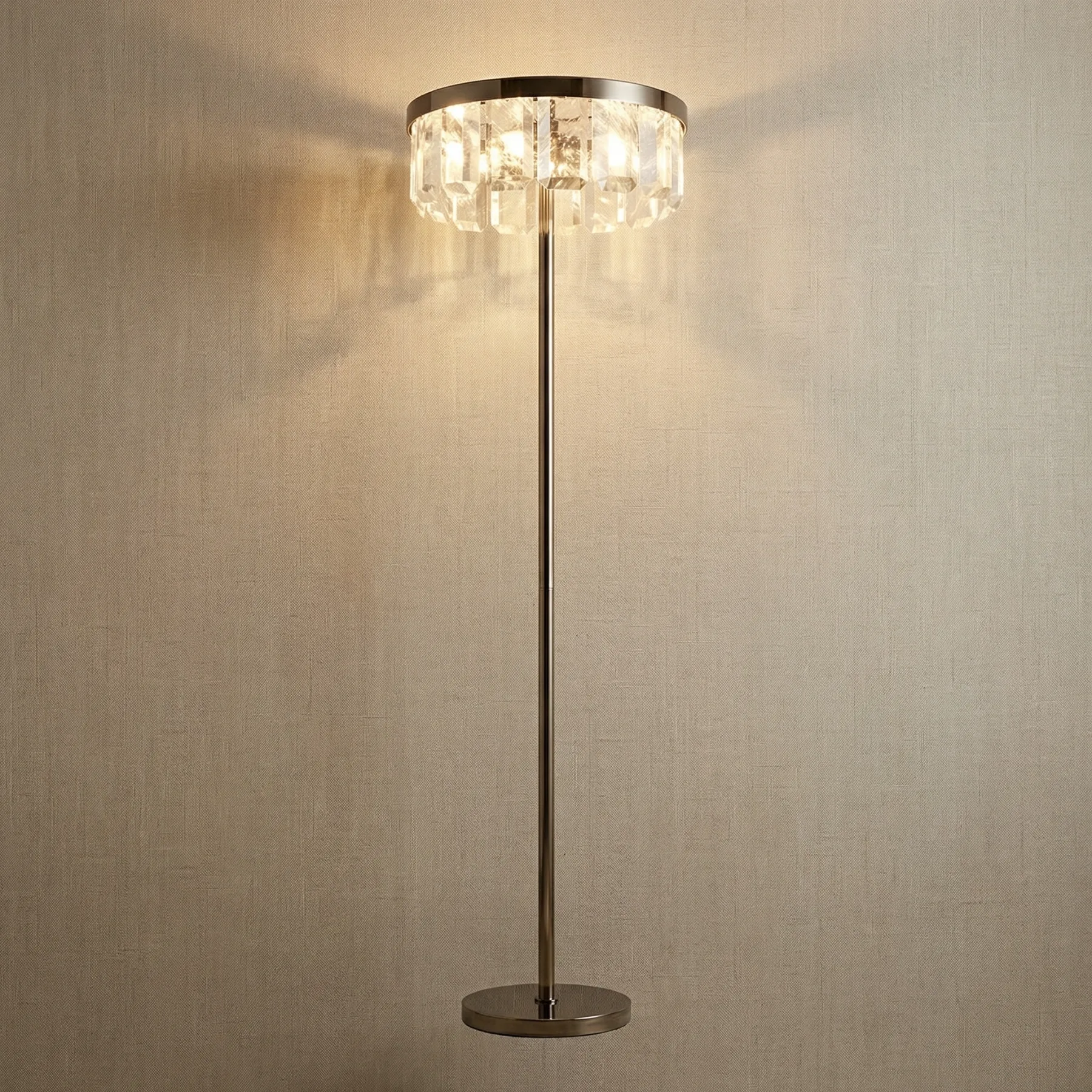 Lustrous Crystal Ring Floor Lamp custom floor lamp
