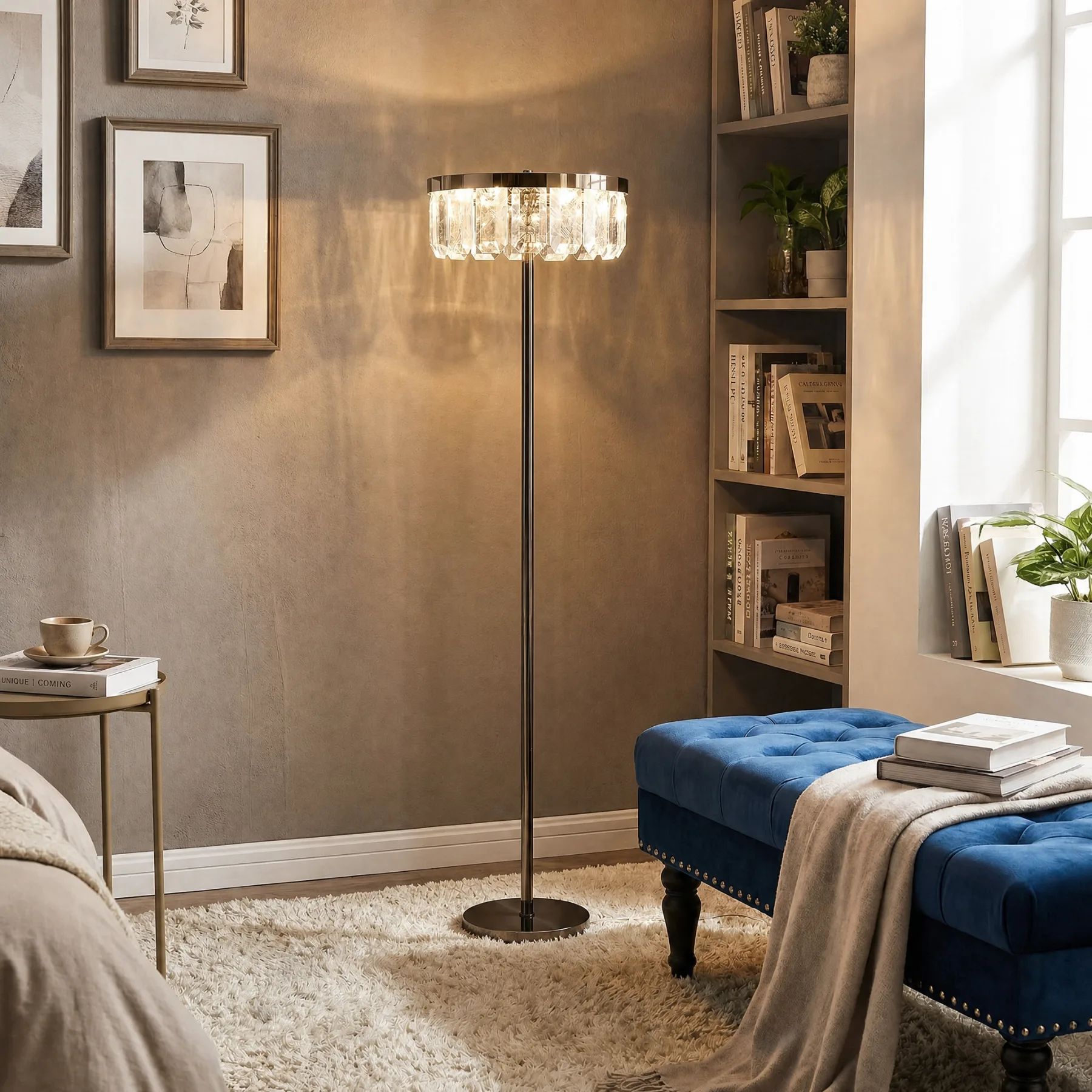 Lustrous Crystal Ring Floor Lamp image 3