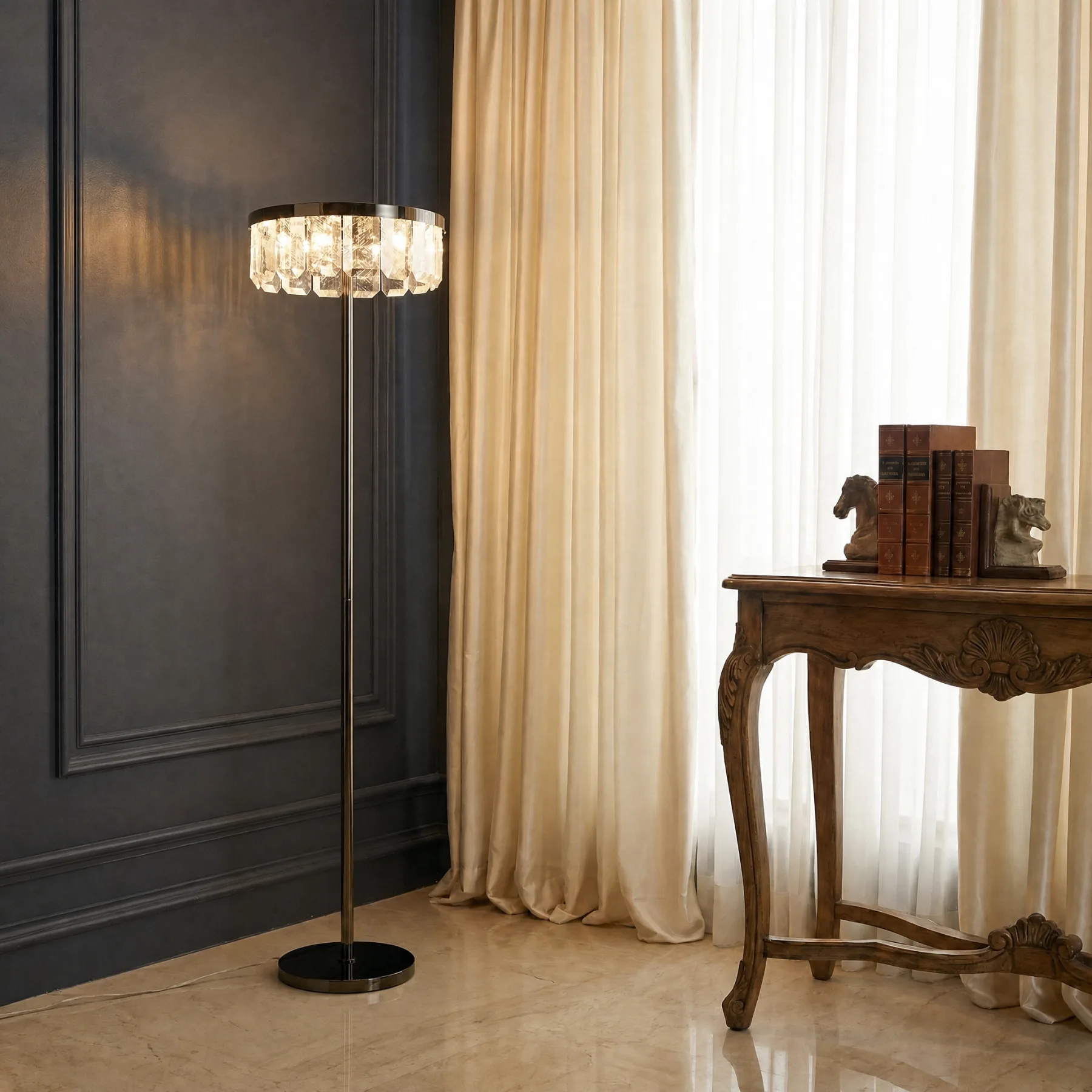 Lustrous Crystal Ring Floor Lamp image 5