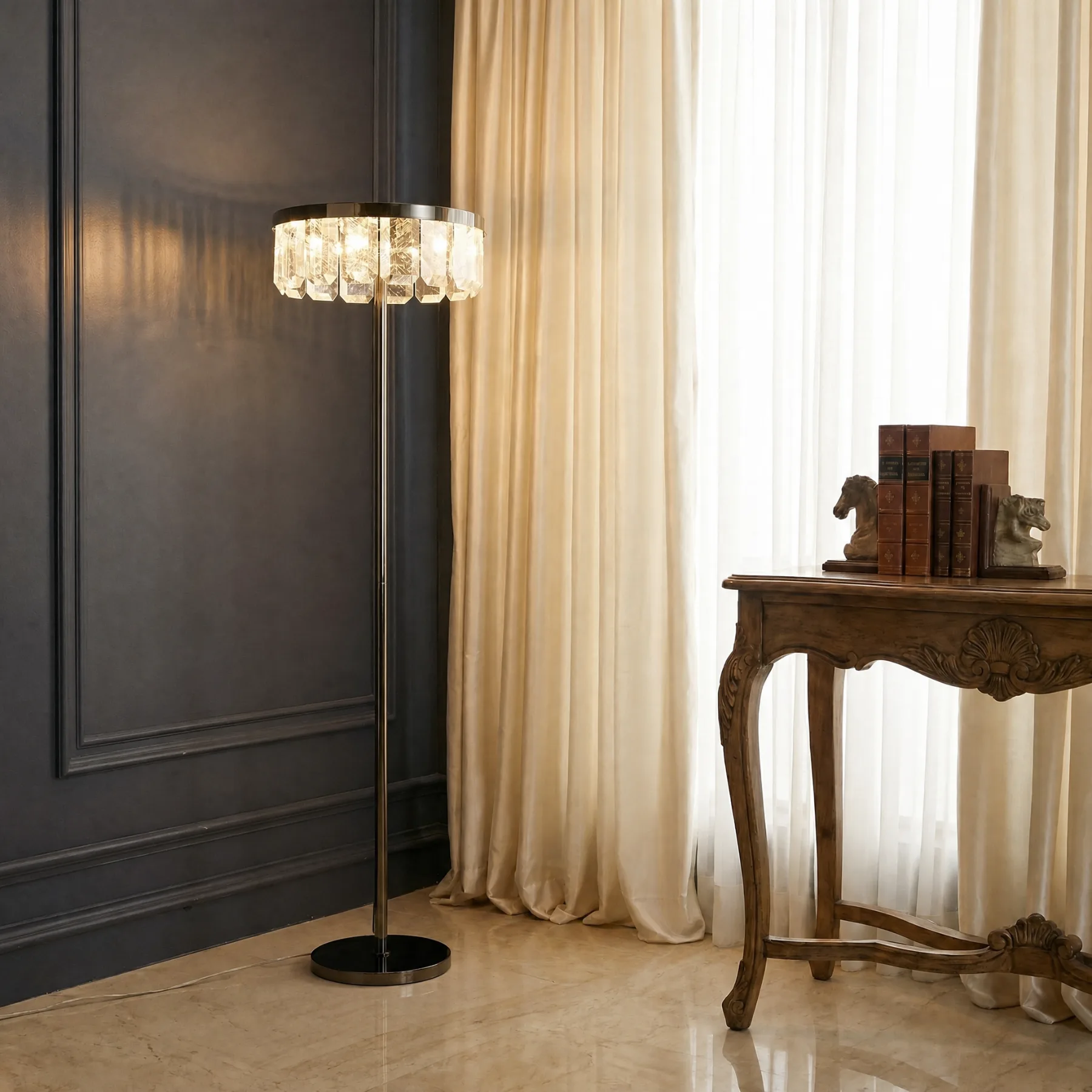 Lustrous Crystal Ring Floor Lamp image 4