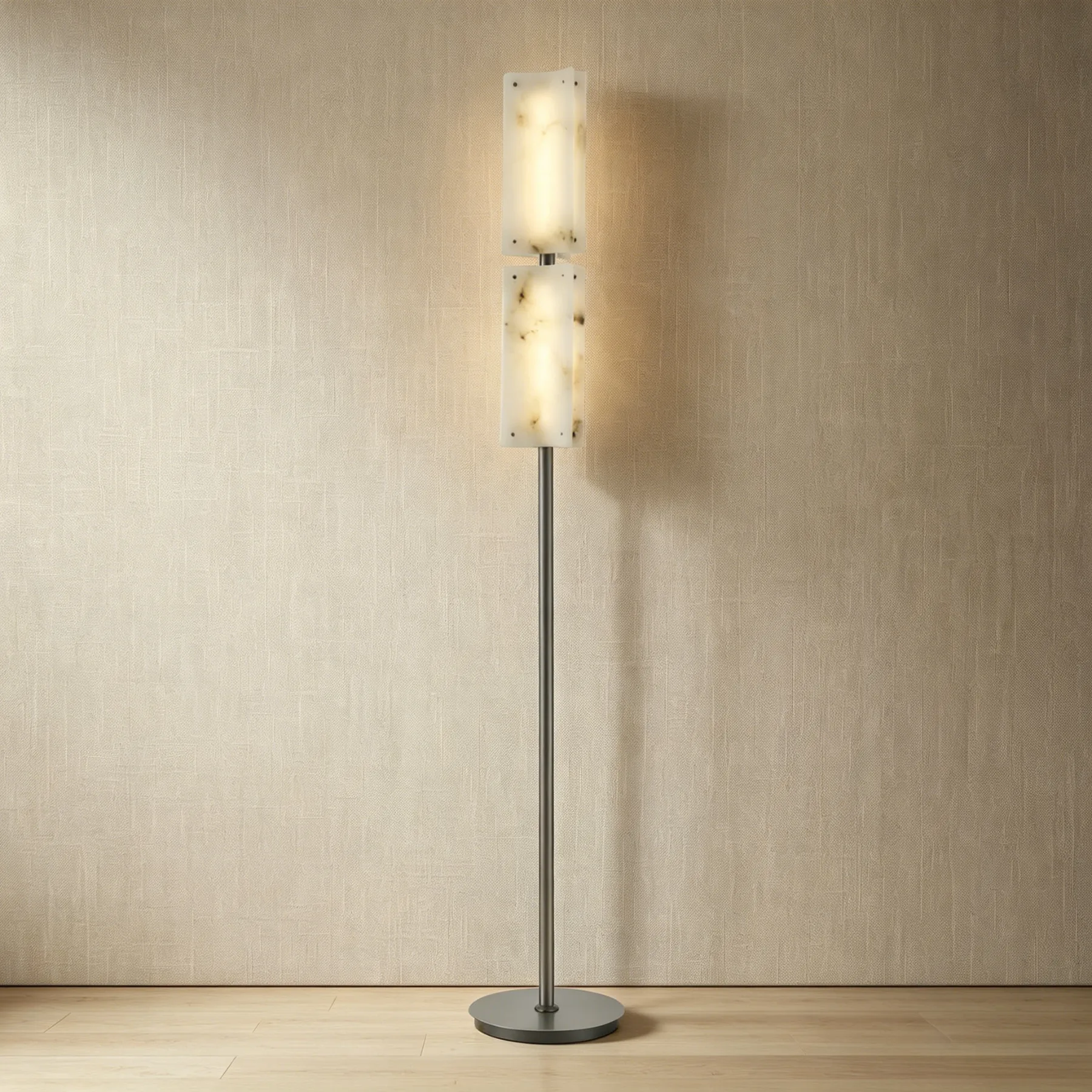 Luminous Alabaster Metal Floor Lamp custom floor lamp