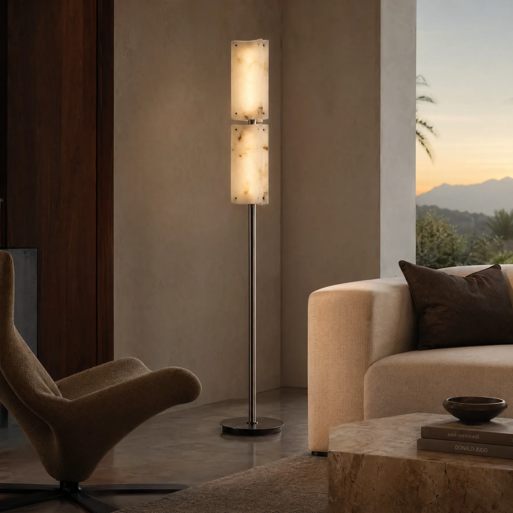 Luminous Alabaster Metal Floor Lamp image 2