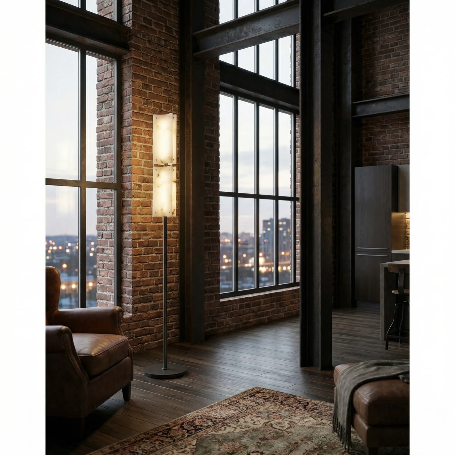 Luminous Alabaster Metal Floor Lamp image 3