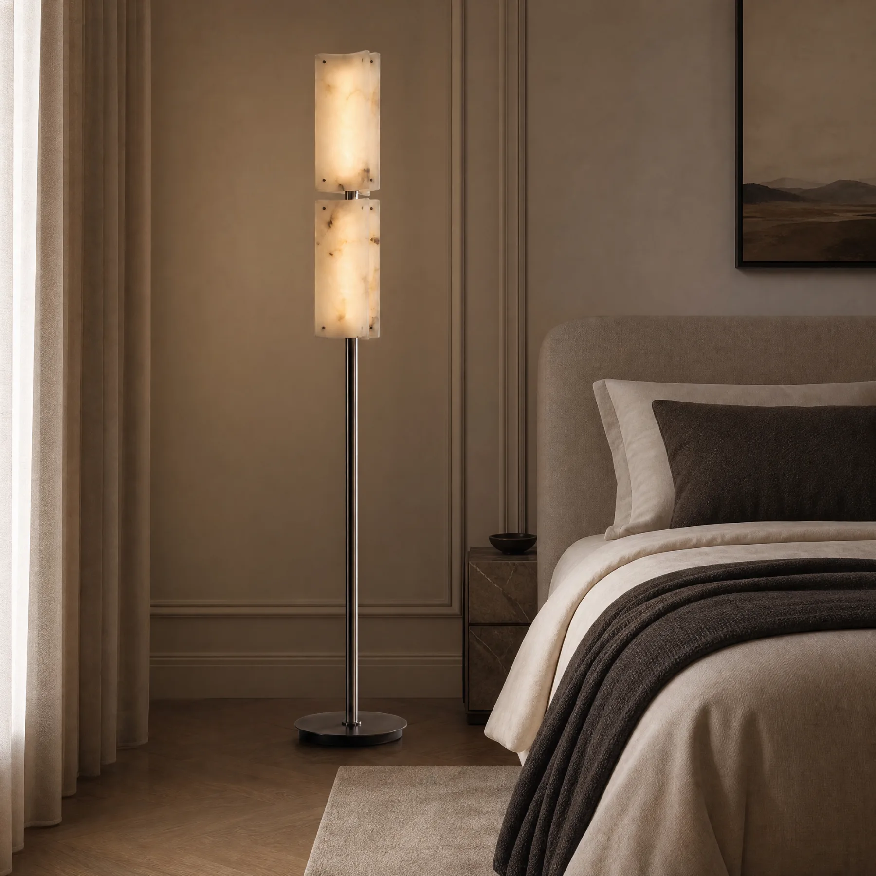 Luminous Alabaster Metal Floor Lamp image 5