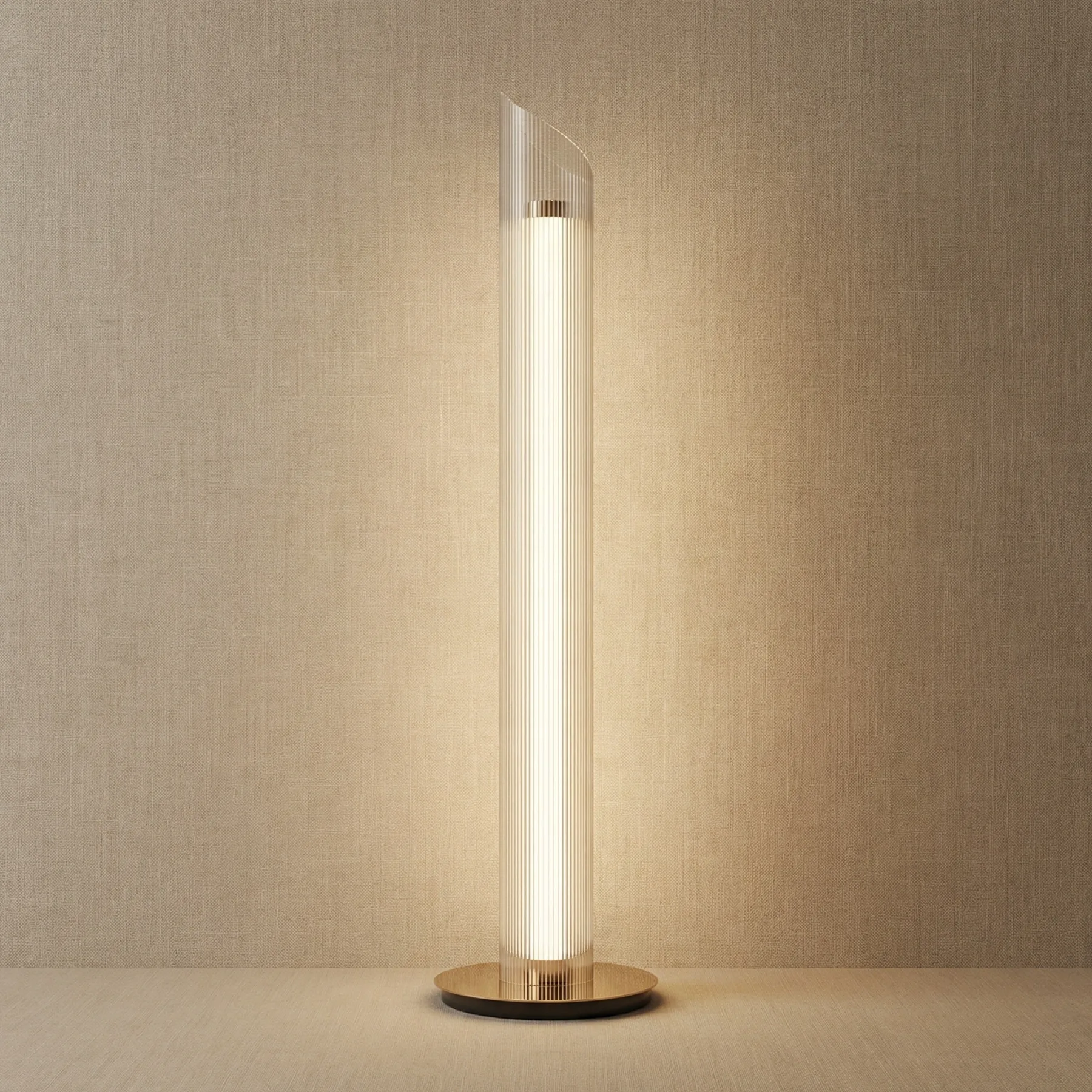 Luminous Ribbed Glass Table Lamp custom table lamp
