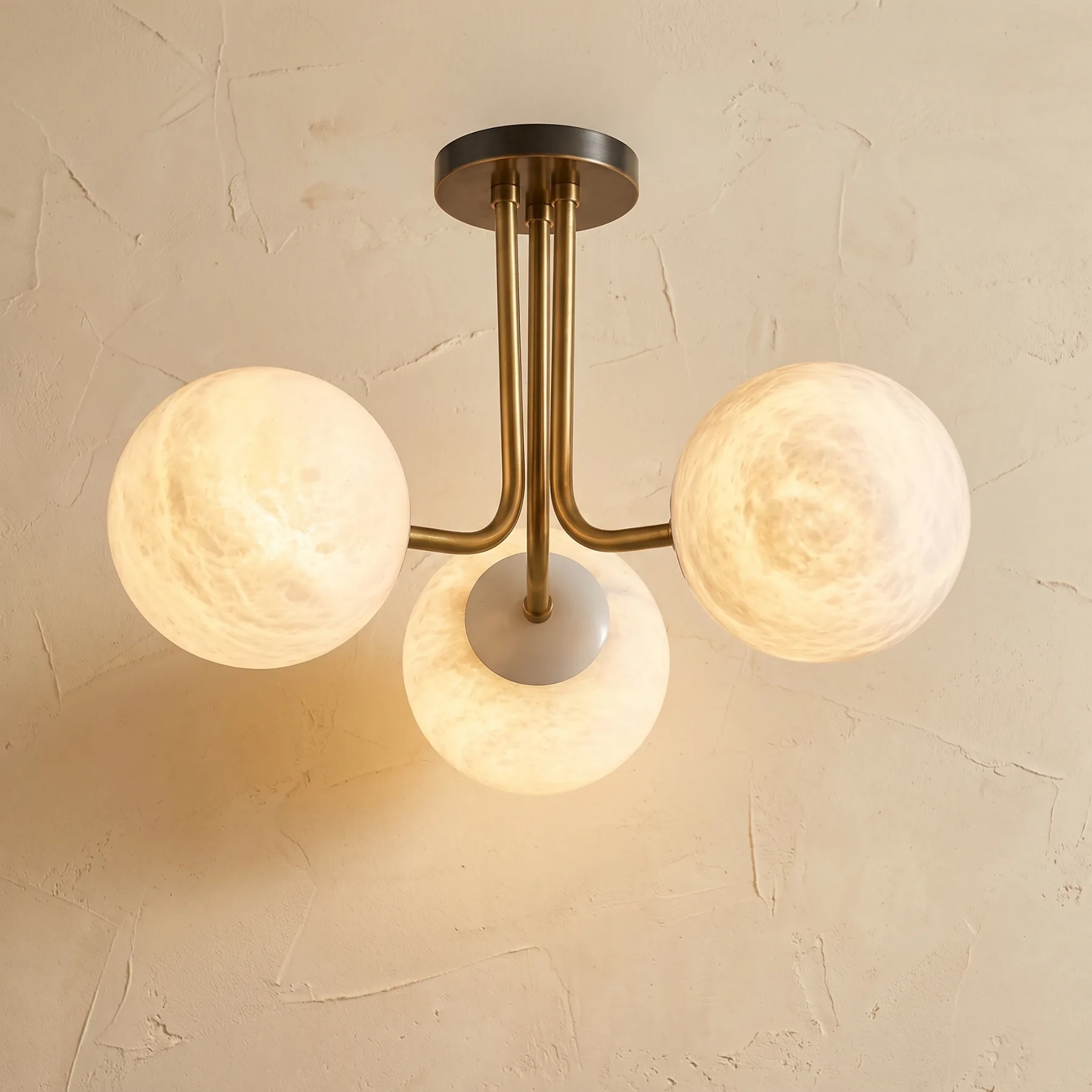 Gilded Alabaster Flushmount custom flushmounts