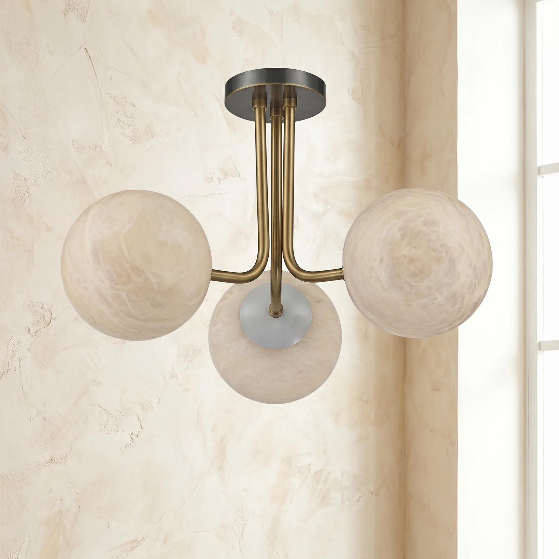 Gilded Alabaster Flushmount image 2
