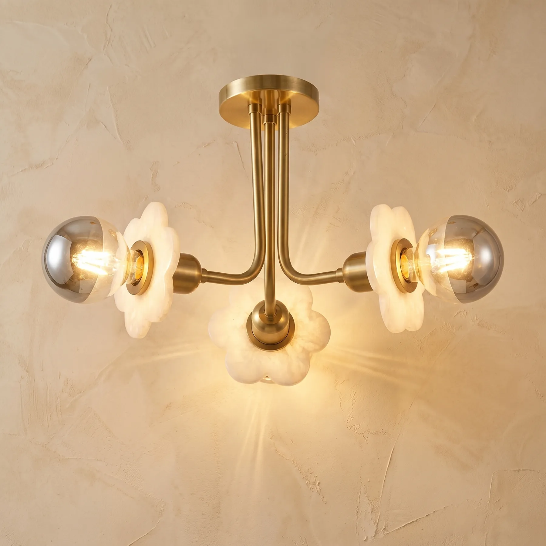 Blooming Brass Glass Flushmount custom flushmounts