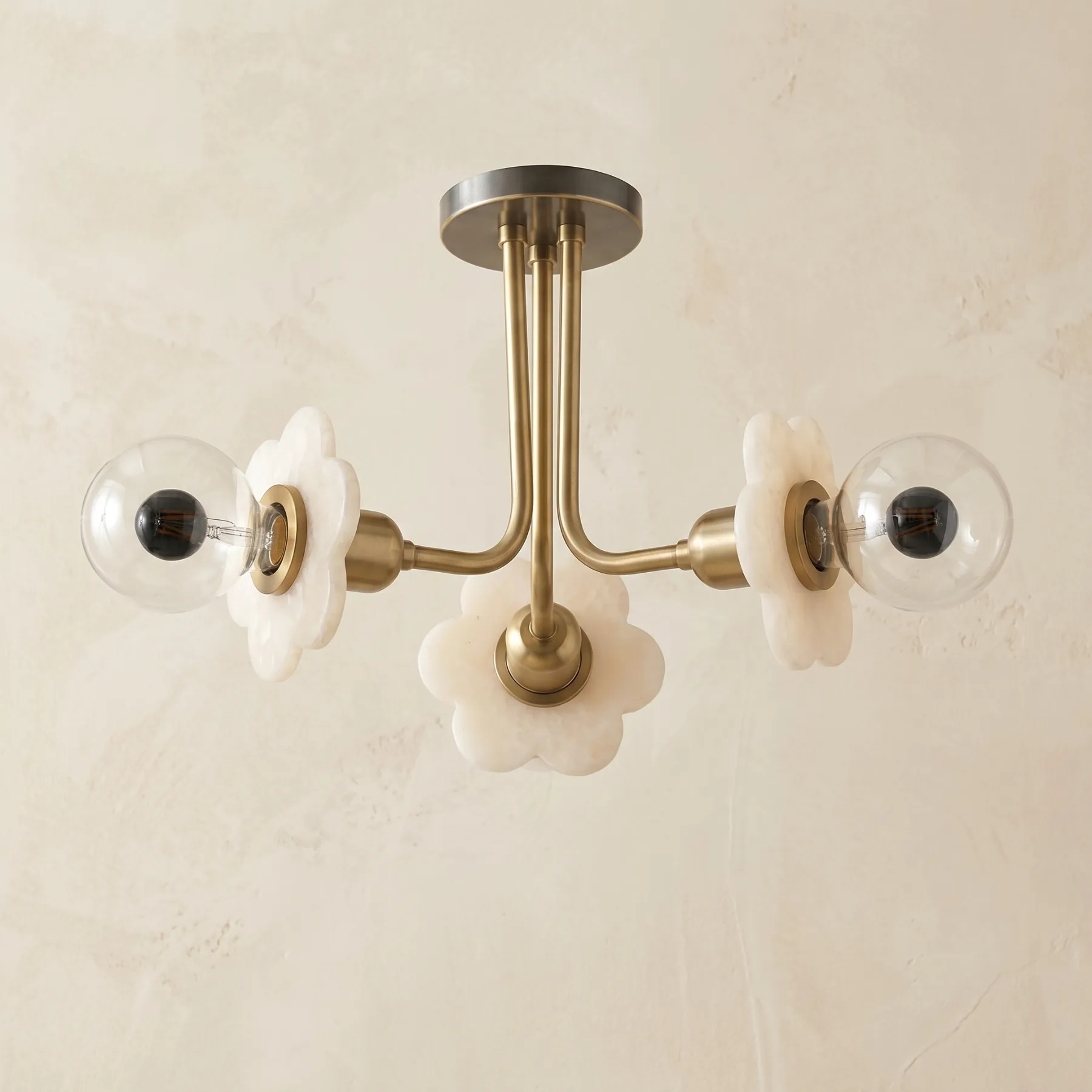 Blooming Brass Glass Flushmount image 2