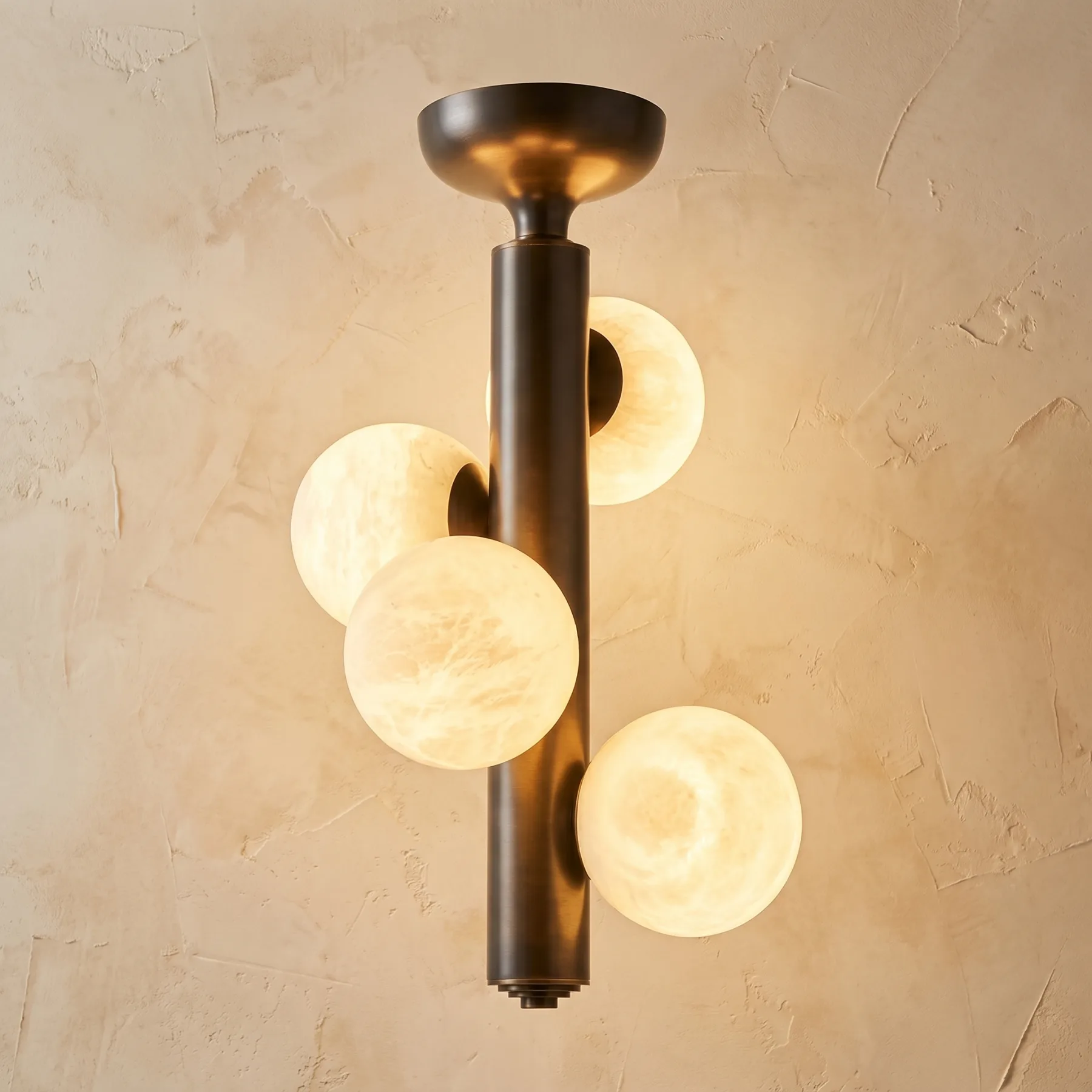Bronze Alabaster Globe Flushmount custom flushmounts