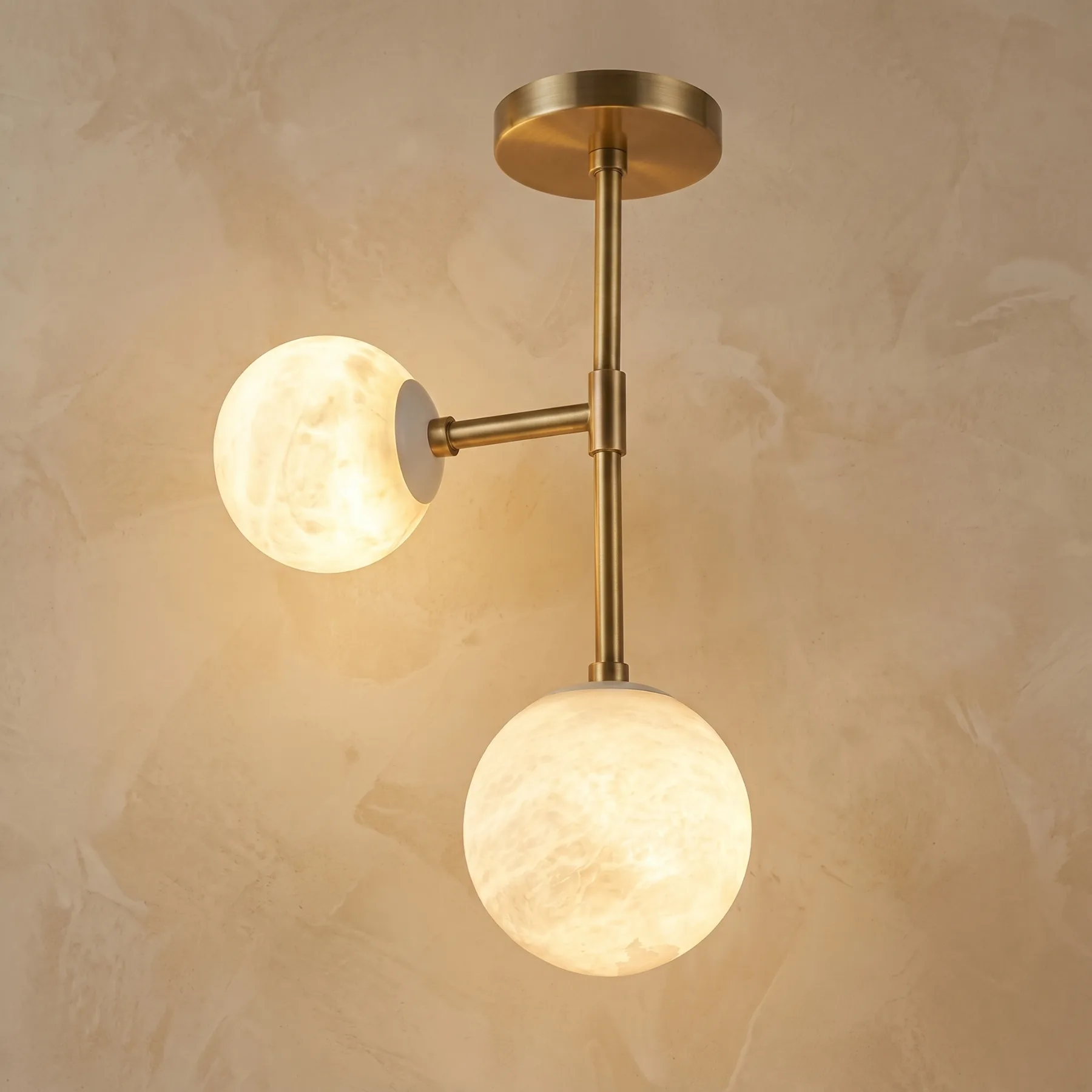 Alabaster Globe Semi Flush Light custom flushmounts