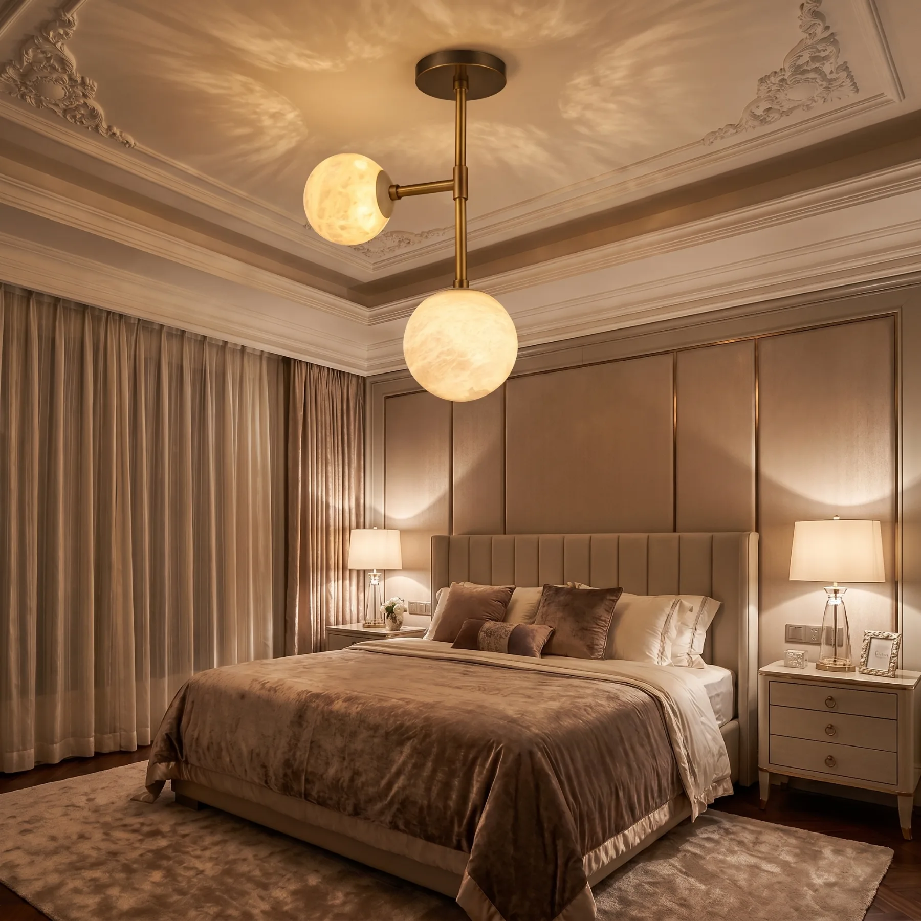 Alabaster Globe Semi Flush Light image 4