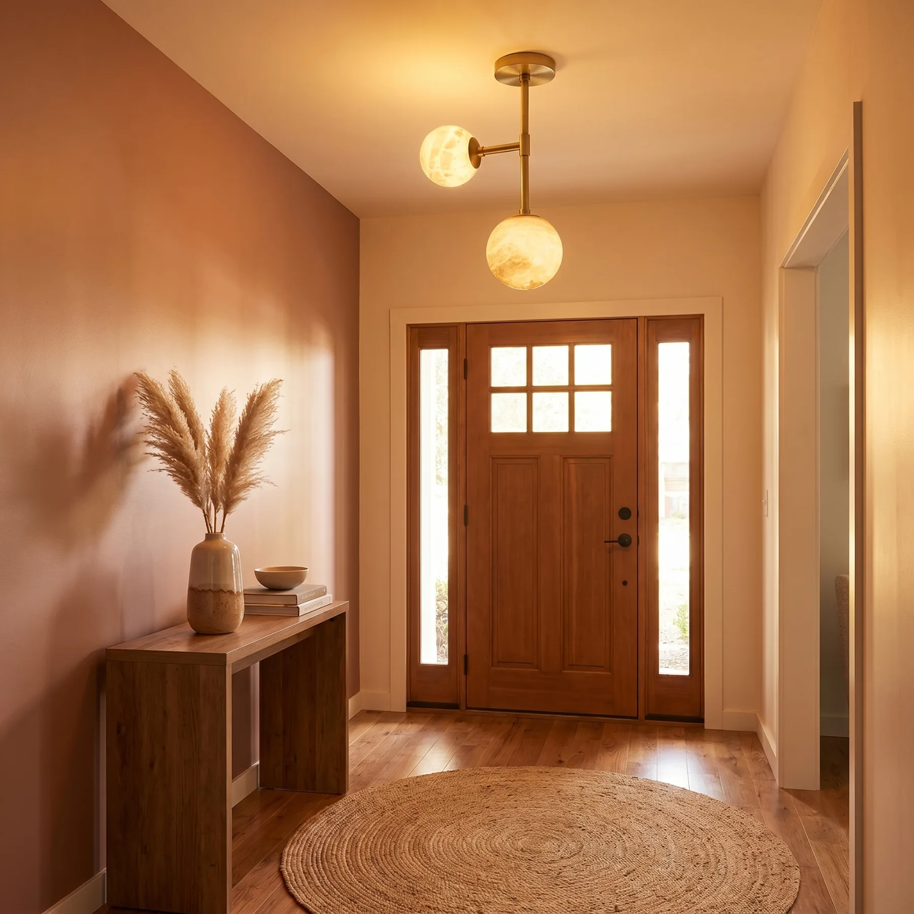 Alabaster Globe Semi Flush Light image 3