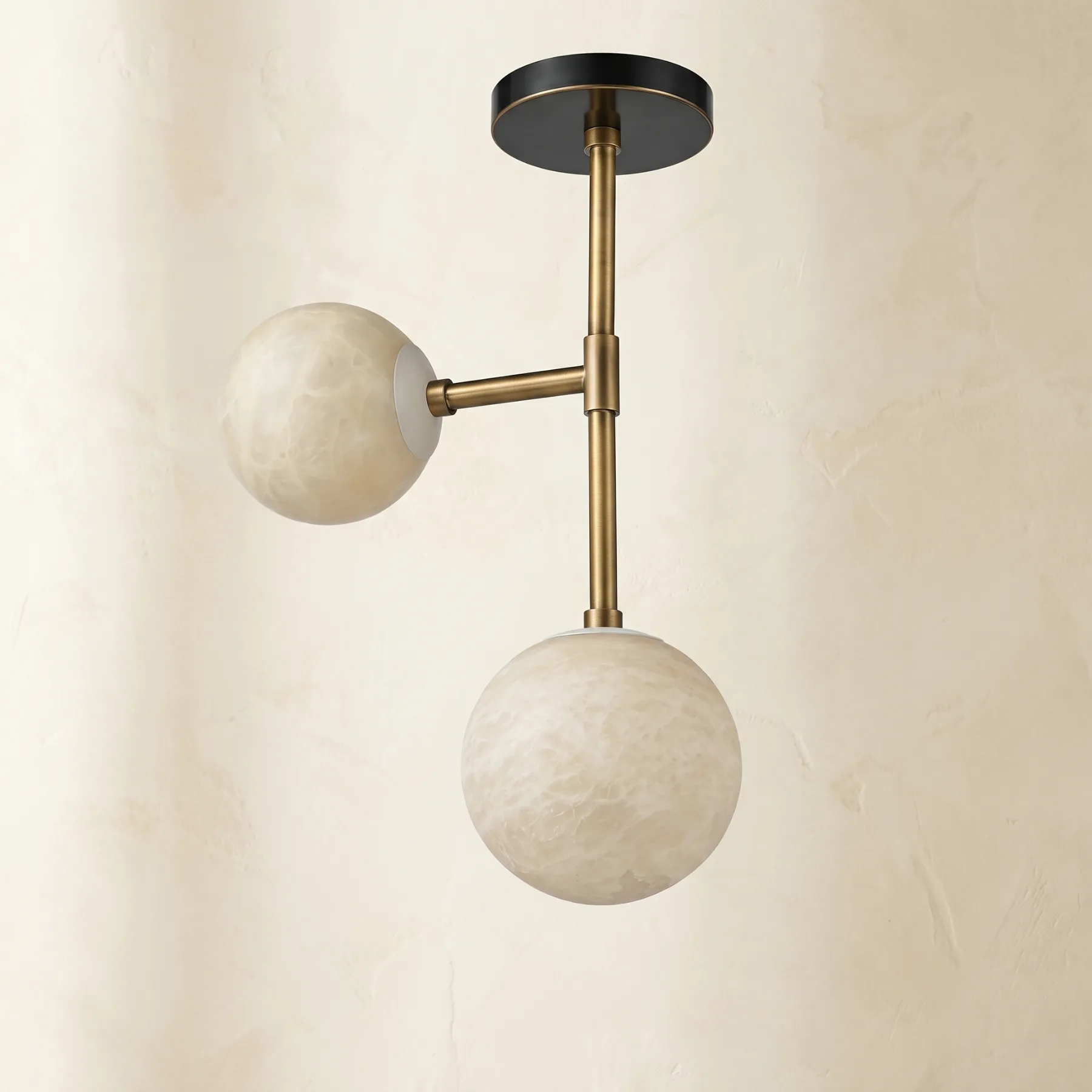 Alabaster Globe Semi Flush Light image 2