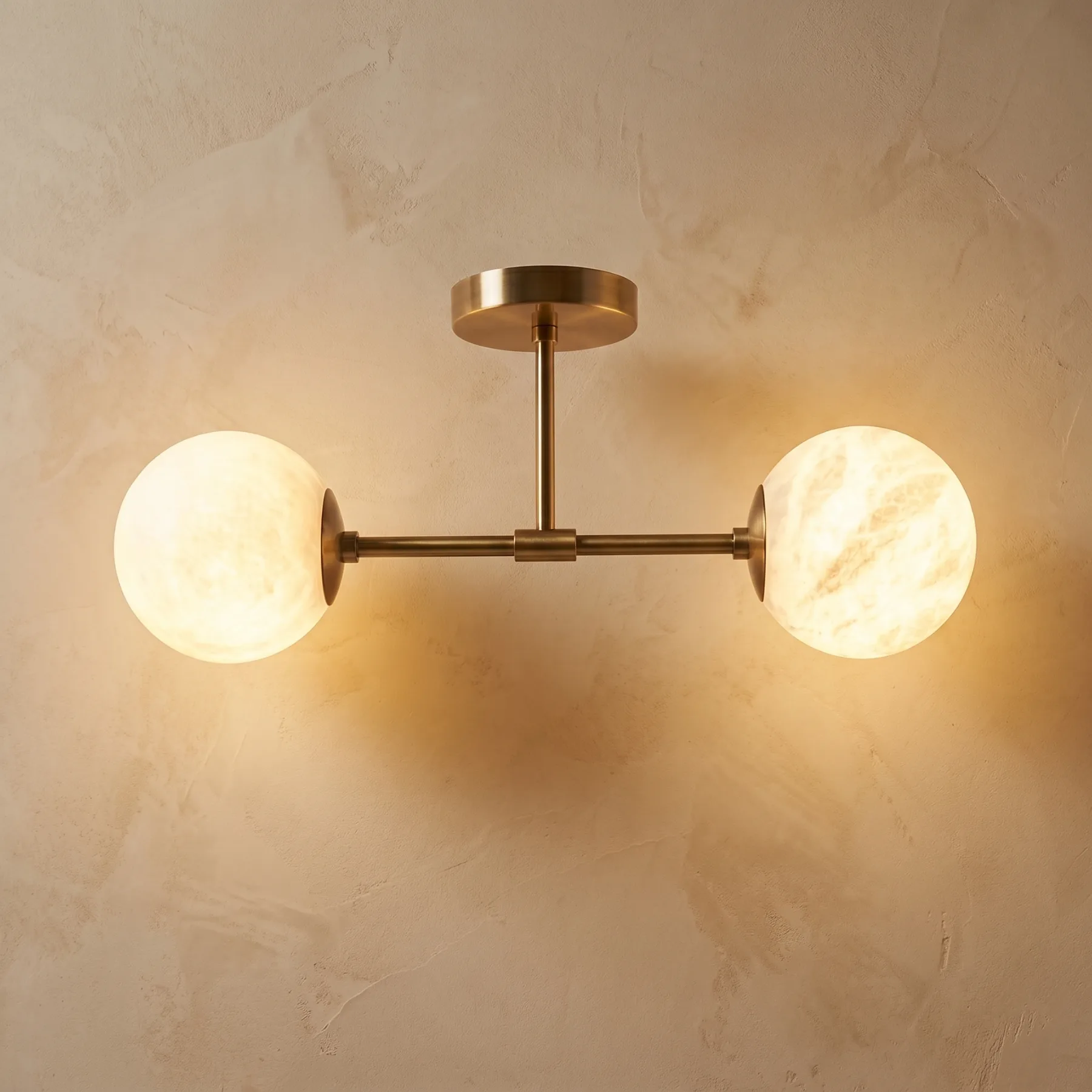 Warm Alabaster Globe Flushmount custom flushmounts