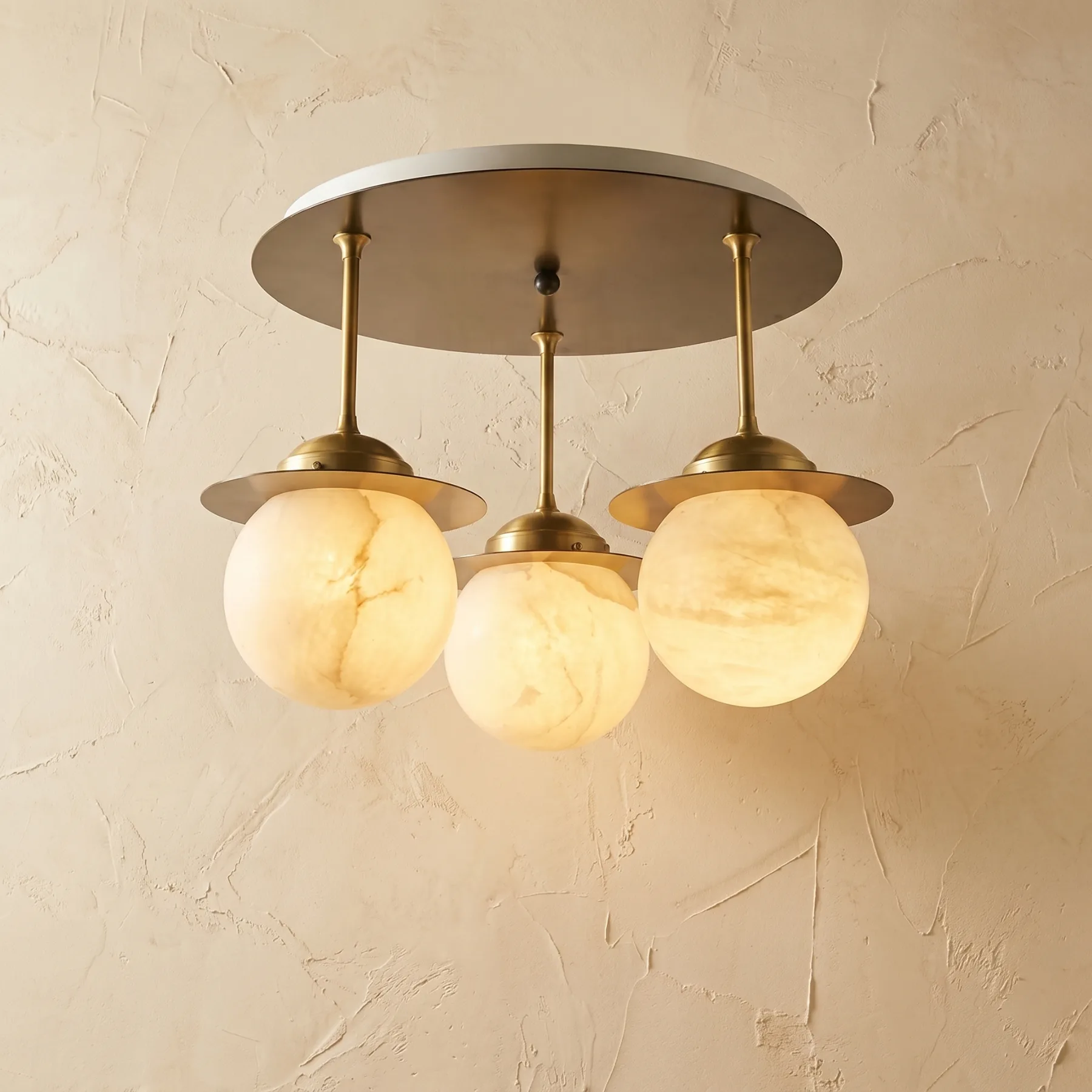 Gilded Alabaster Globe Flushmount custom flushmounts