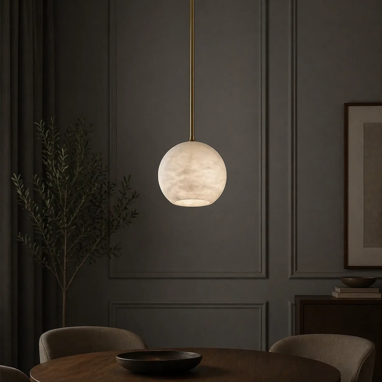 Luminous Alabaster Globe Pendant image 4