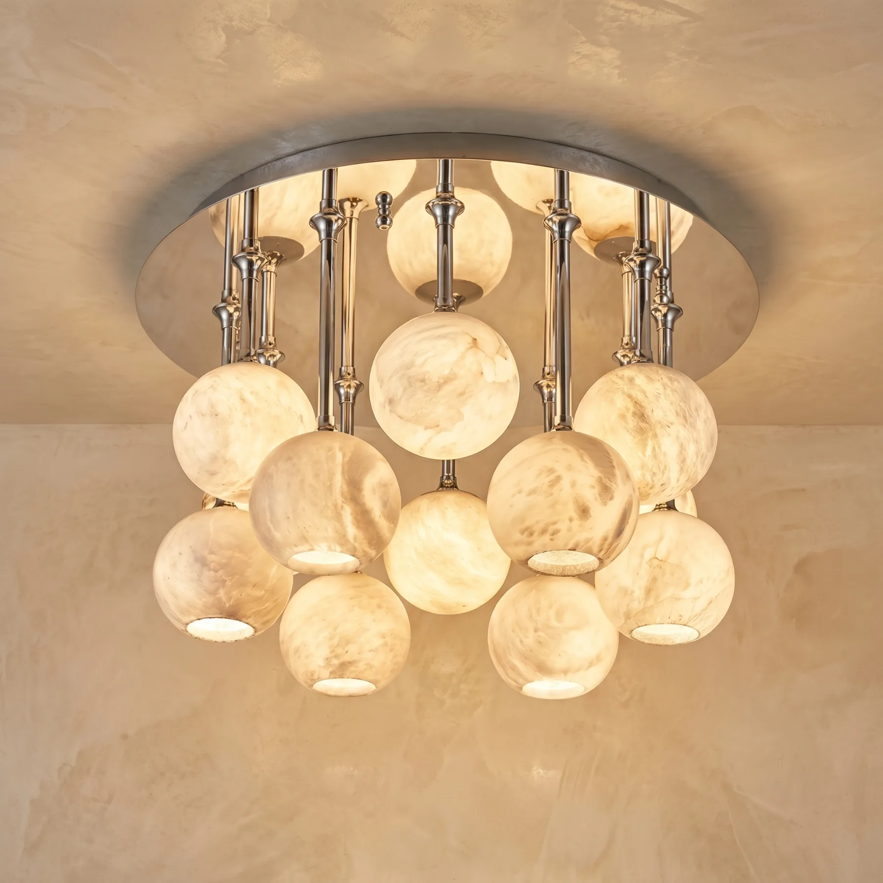 Luminous Alabaster Globe Flushmount custom flushmounts