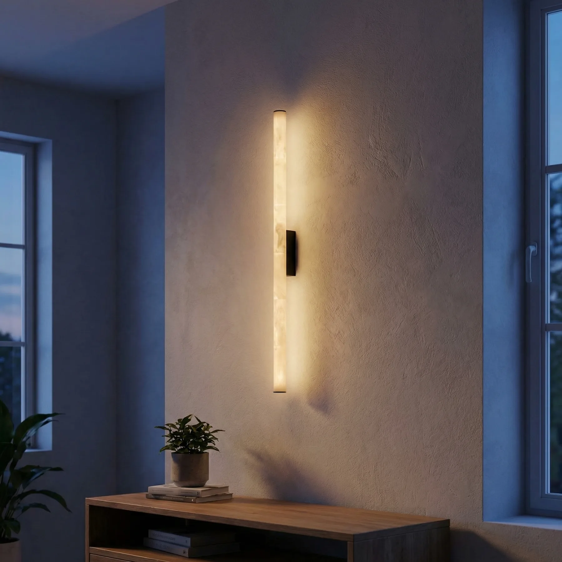 Luminous Alabaster Tube Wall Sconce image 2