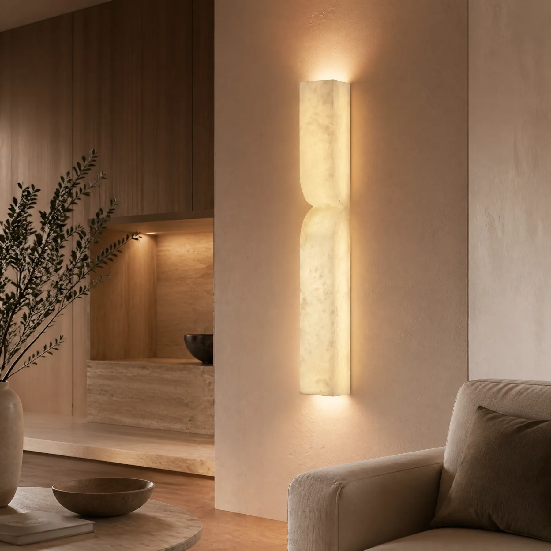 Sculpted Alabaster Wall Sconce image 2