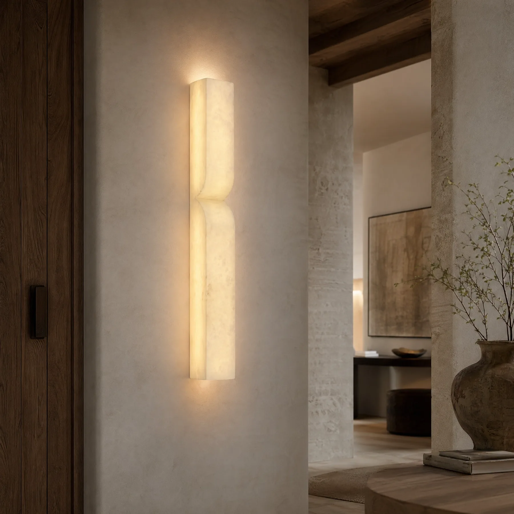 Sculpted Alabaster Wall Sconce image 5
