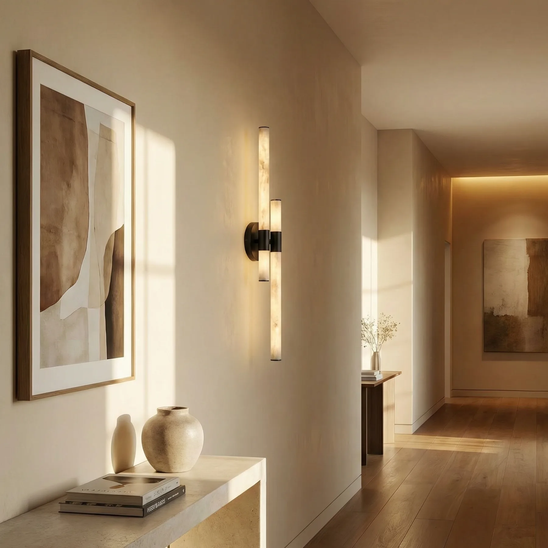 Solene Alabaster Twin Wall Sconce image 4