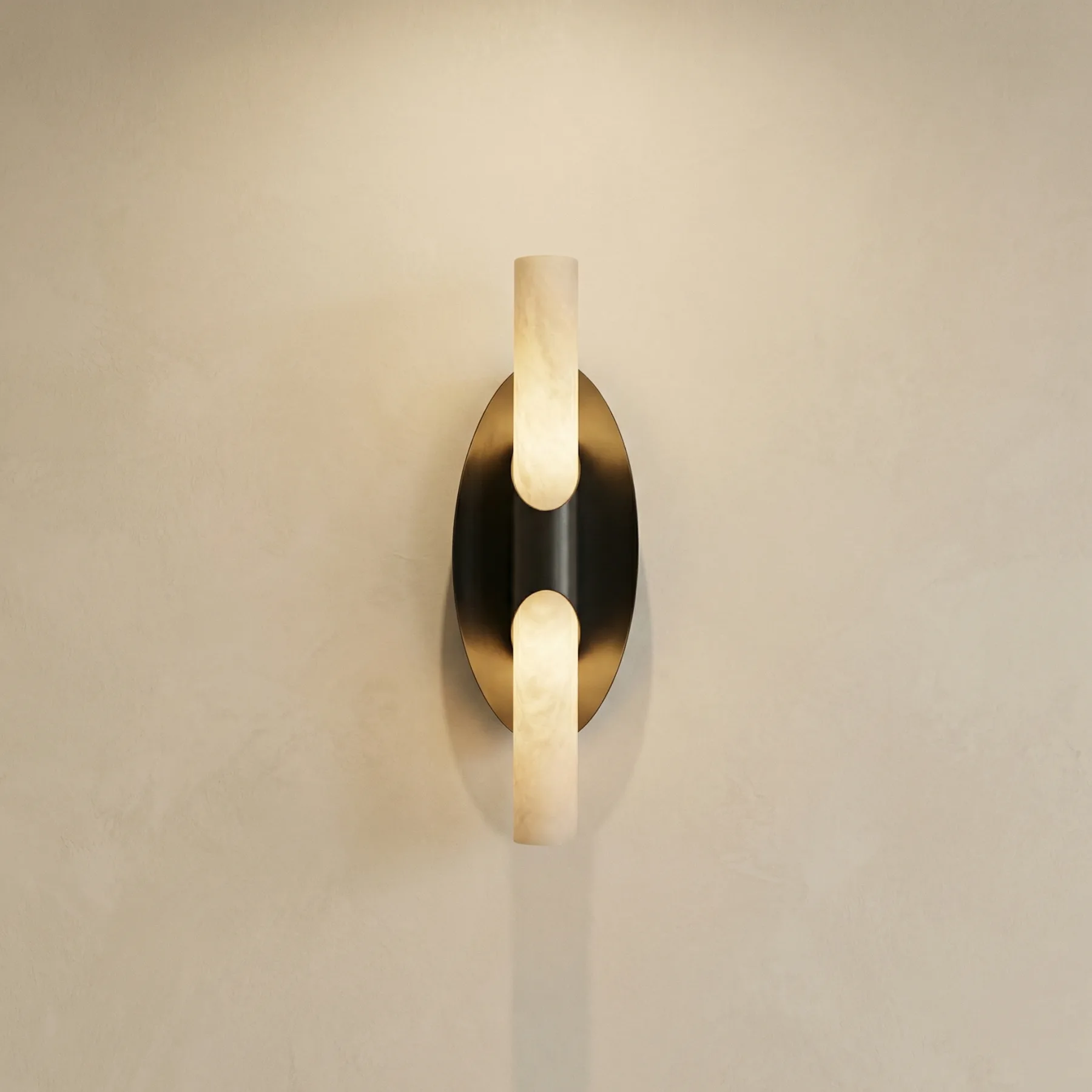 Eclipse Alabaster Metal Wall Sconce custom sconces