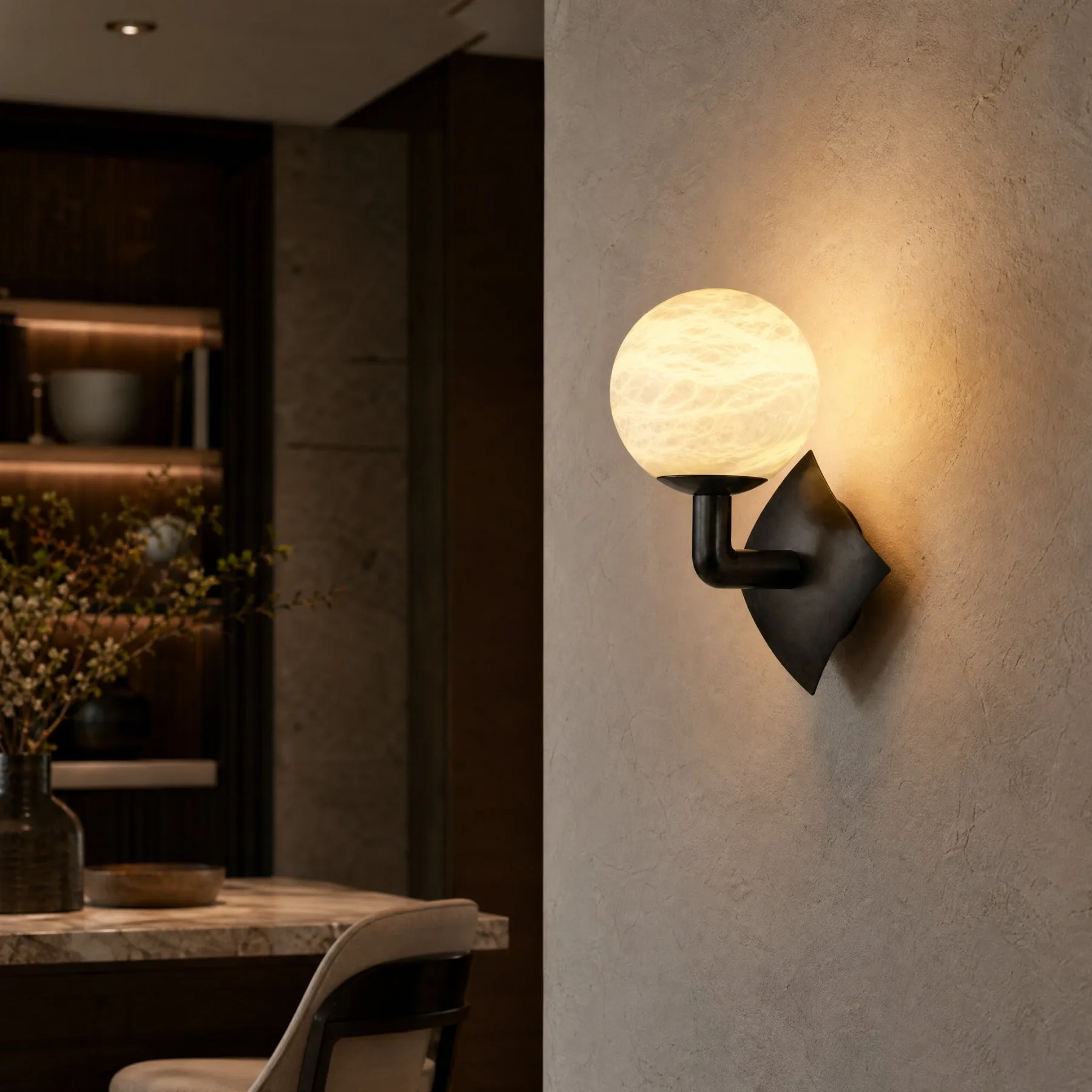 Liora Alabaster Globe Wall Sconce image 3