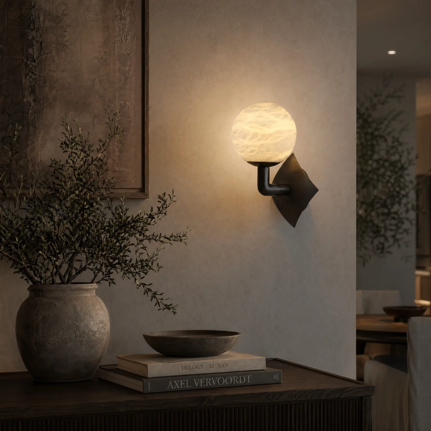 Liora Alabaster Globe Wall Sconce image 4
