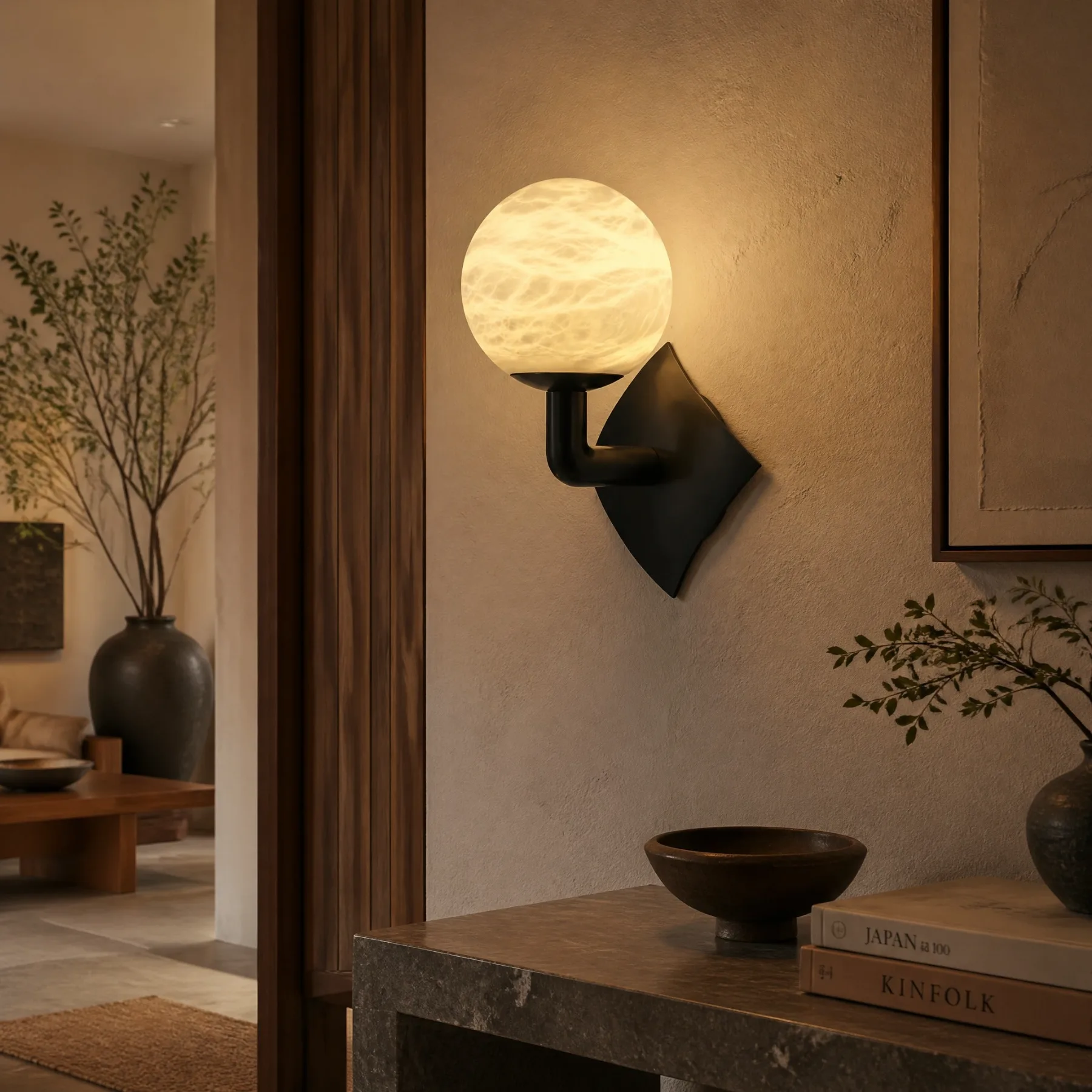 Liora Alabaster Globe Wall Sconce image 2