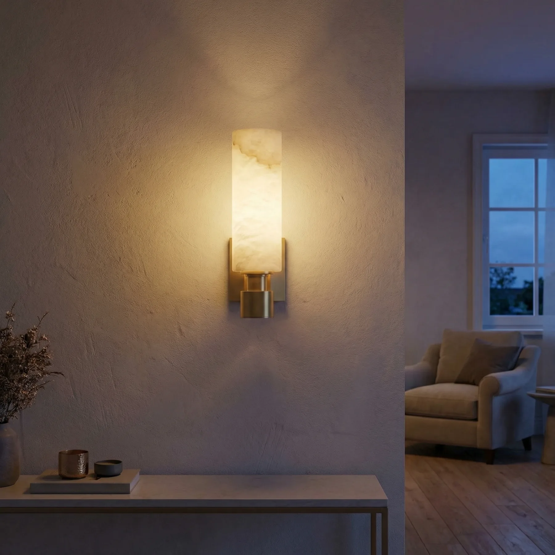 Vesta Alabaster Cylinder Sconce image 2