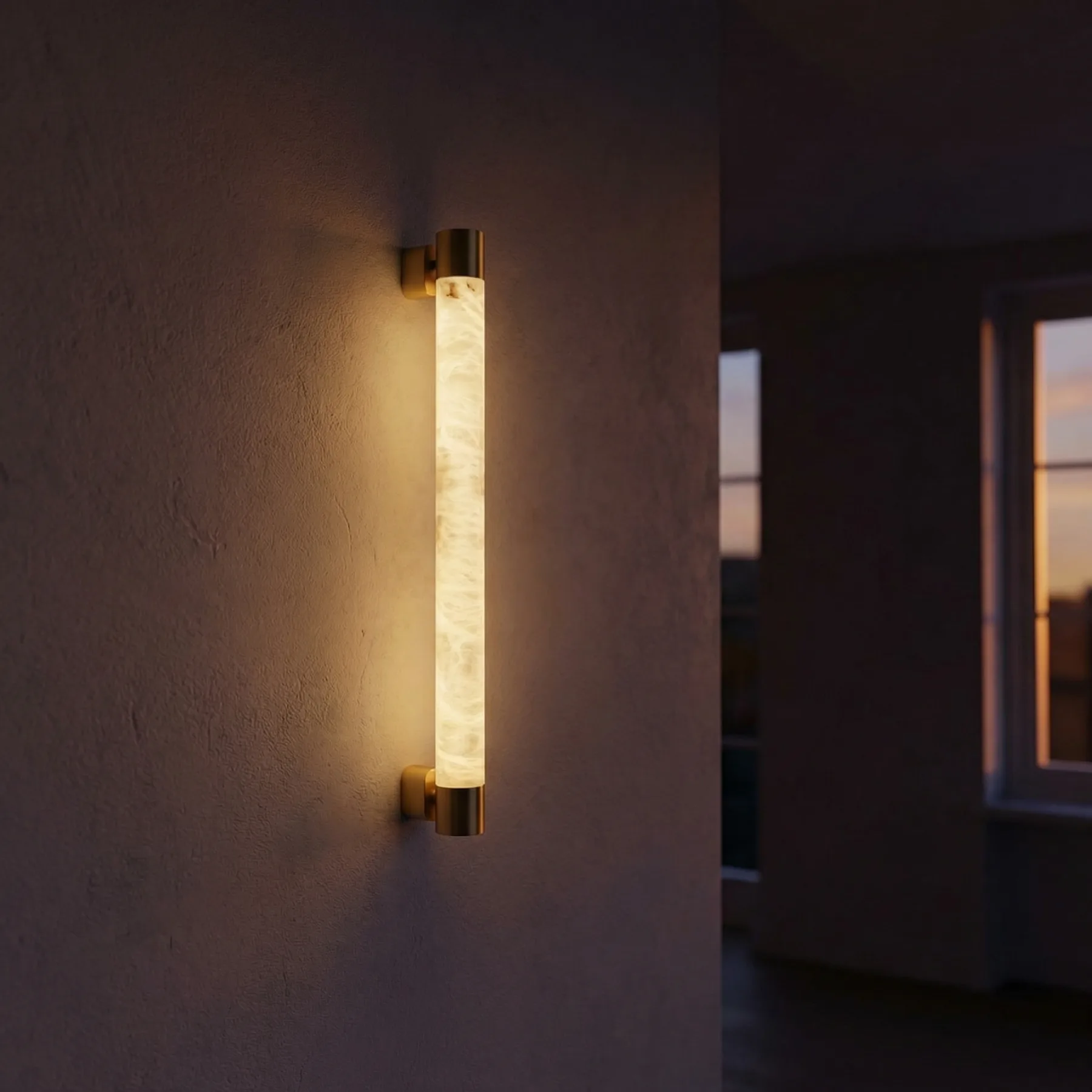 Arden Alabaster Brass Wall Sconce image 2