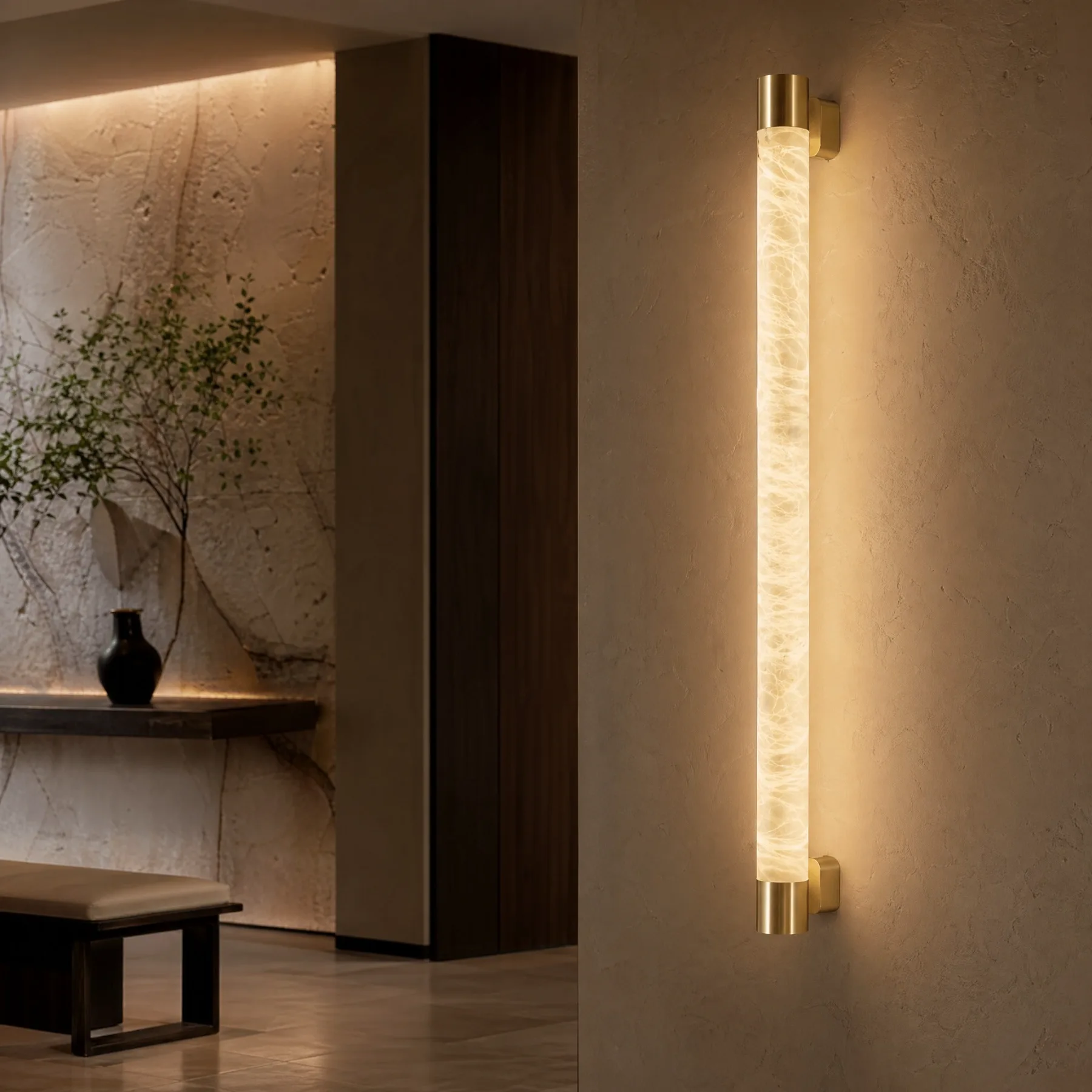Arden Alabaster Brass Wall Sconce image 5