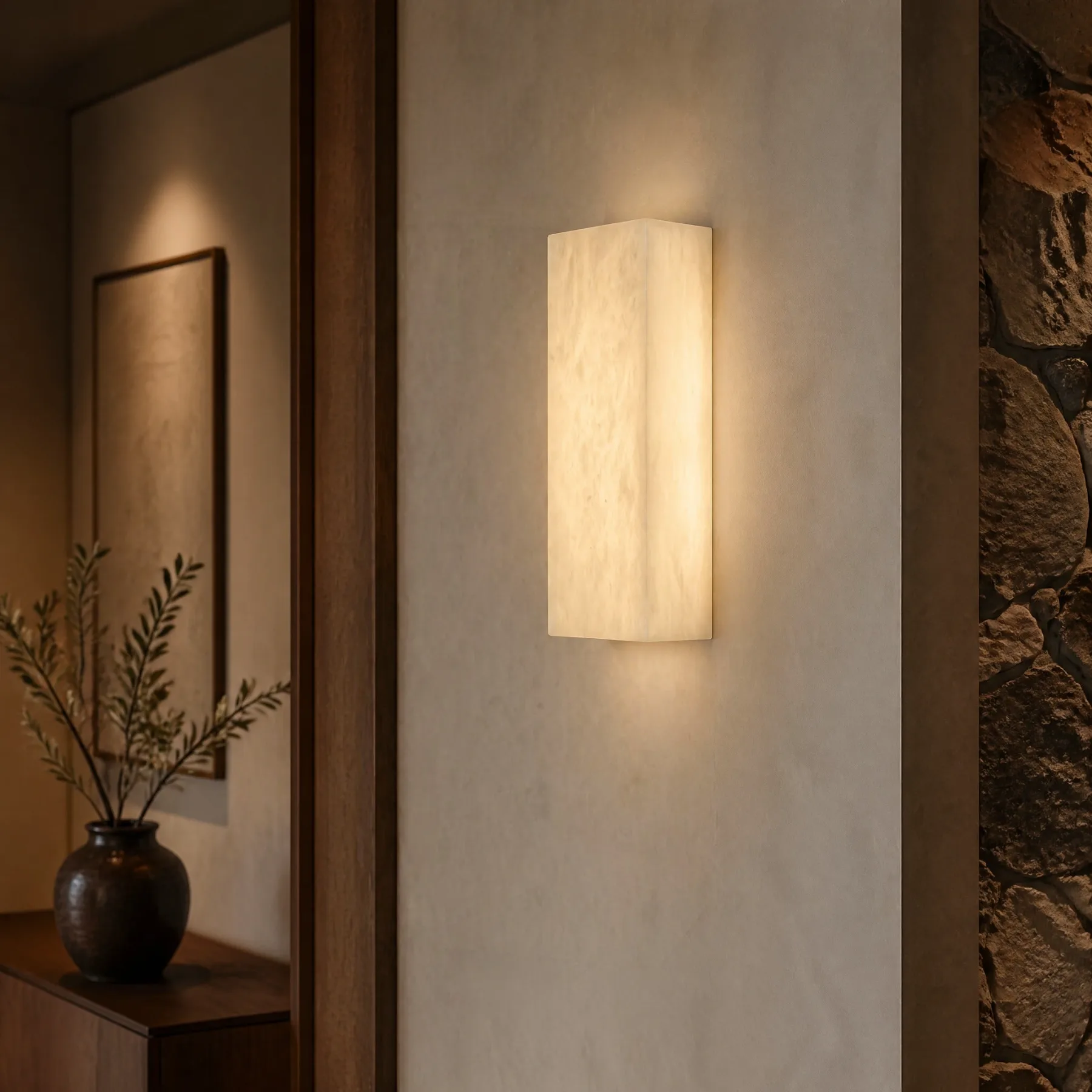 Design 15 Alabaster Rectangle Wall Sconce image 4