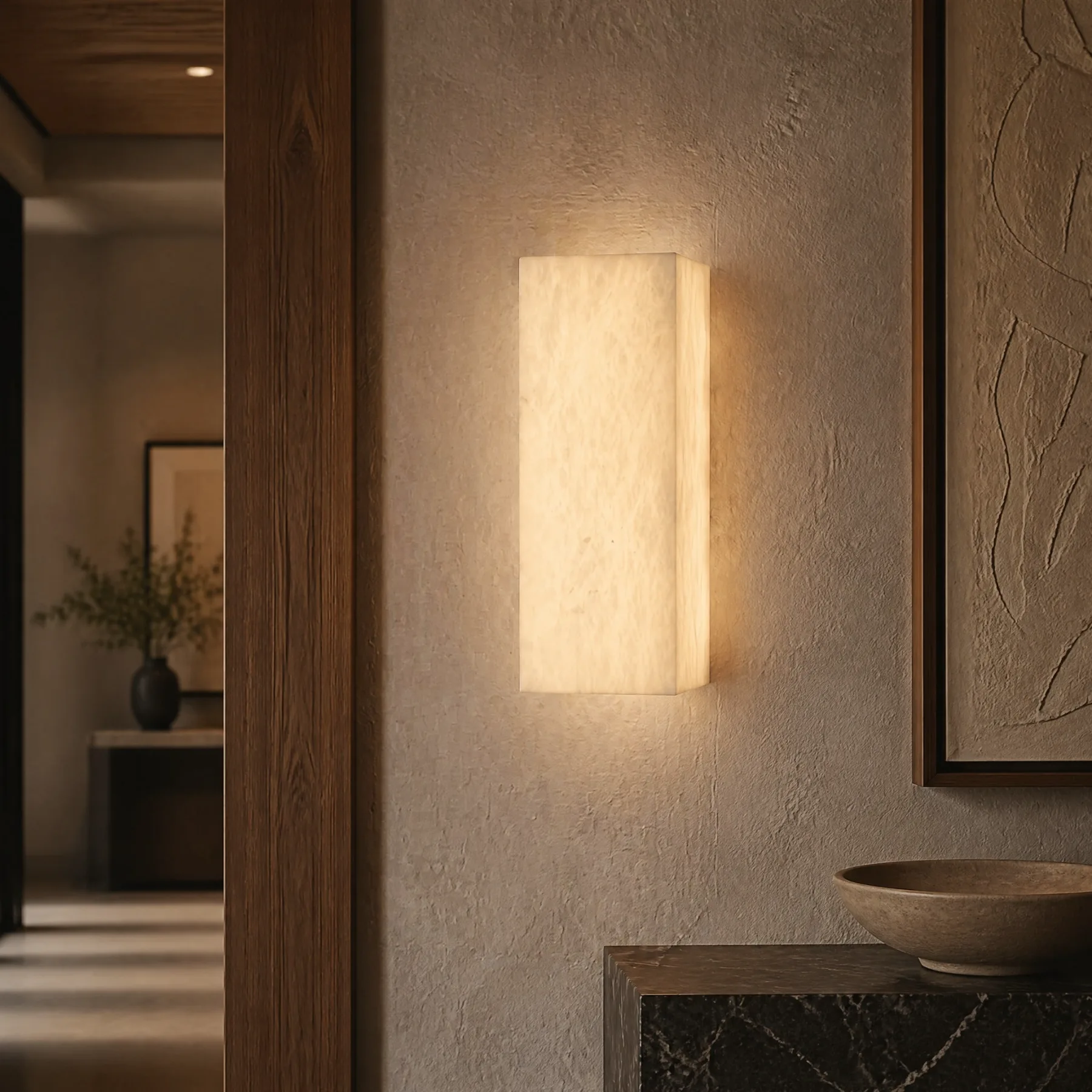 Design 15 Alabaster Rectangle Wall Sconce image 3
