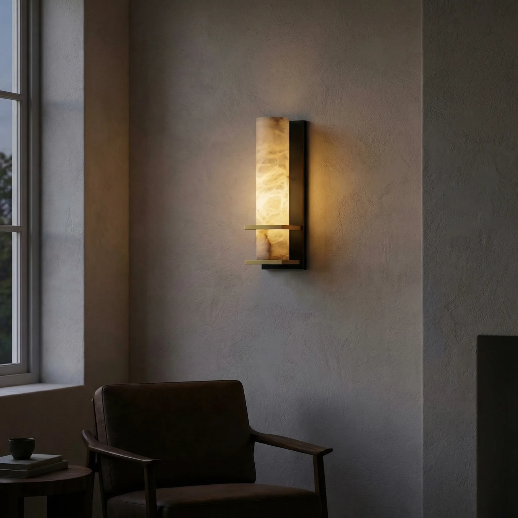 Amber Alabaster Wall Sconce image 2