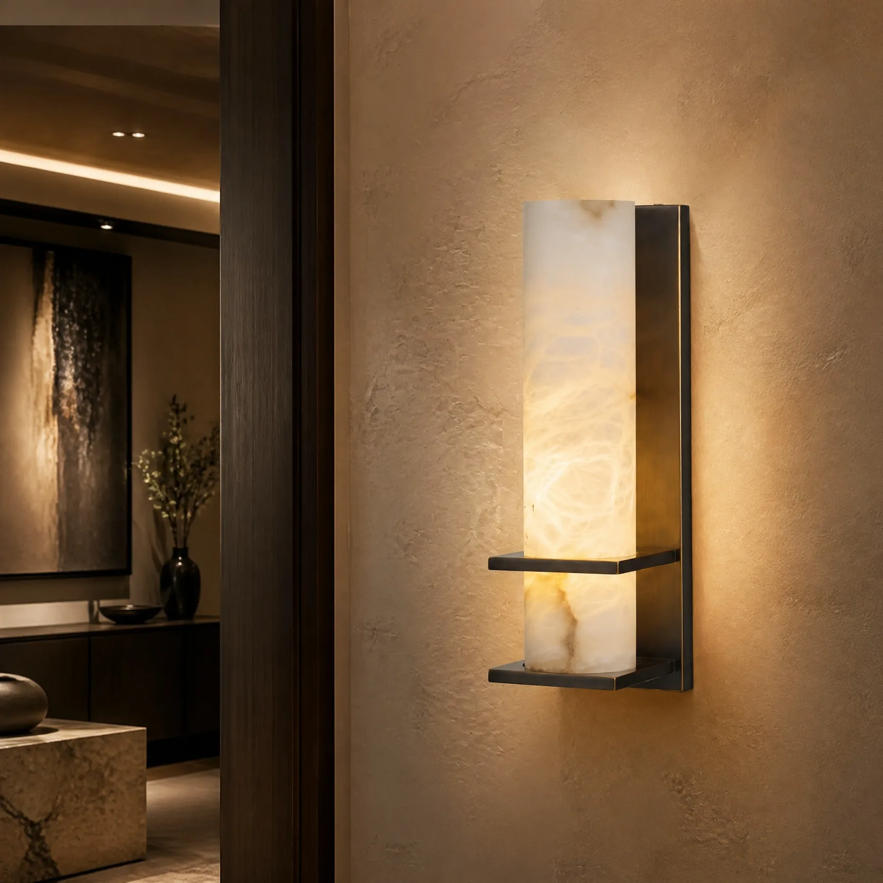 Amber Alabaster Wall Sconce image 4