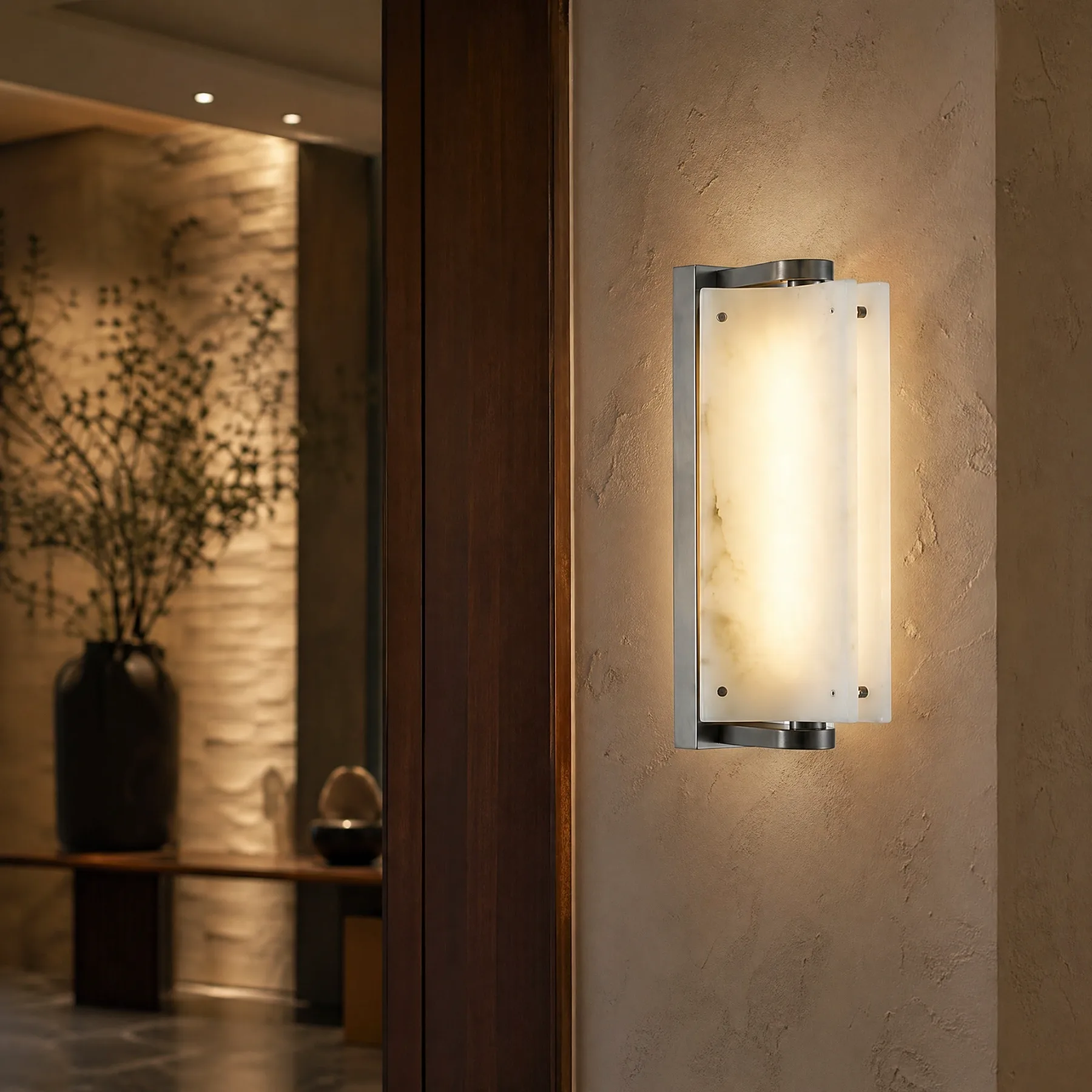 Smoked Alabaster Wall Sconce image 4