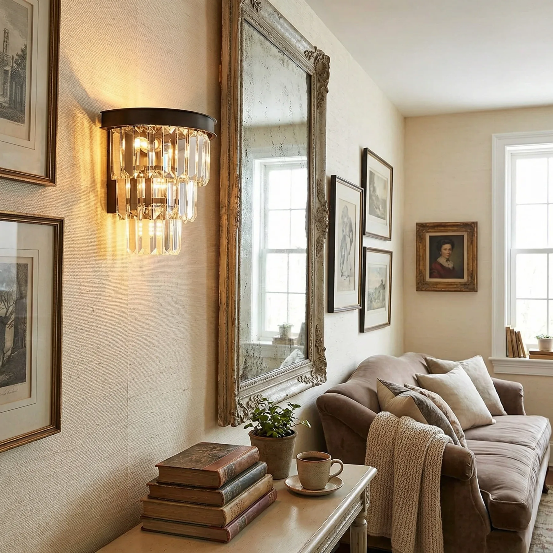 Luxe Crystal Tiered Wall Sconce image 2