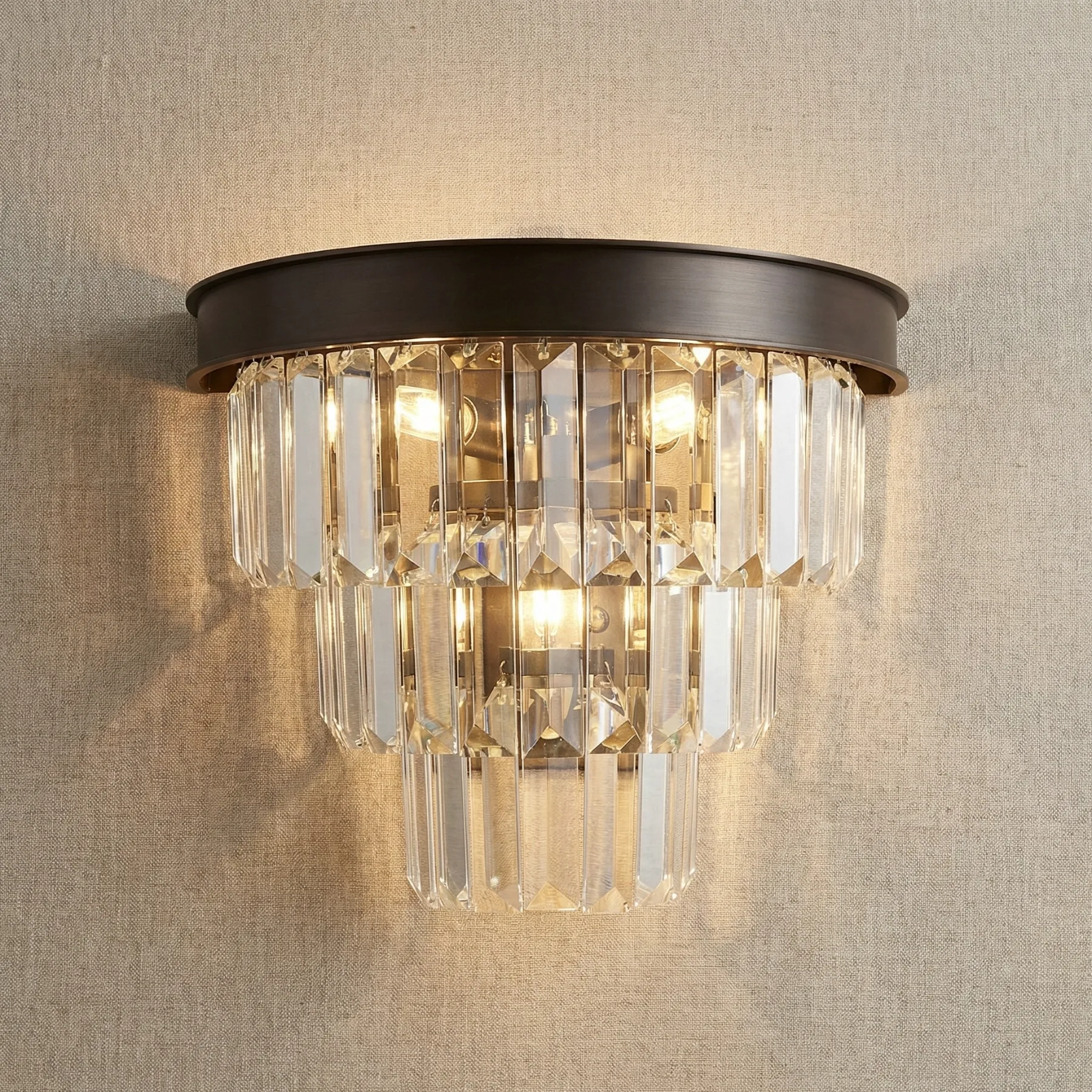 Luxe Crystal Tiered Wall Sconce custom sconces