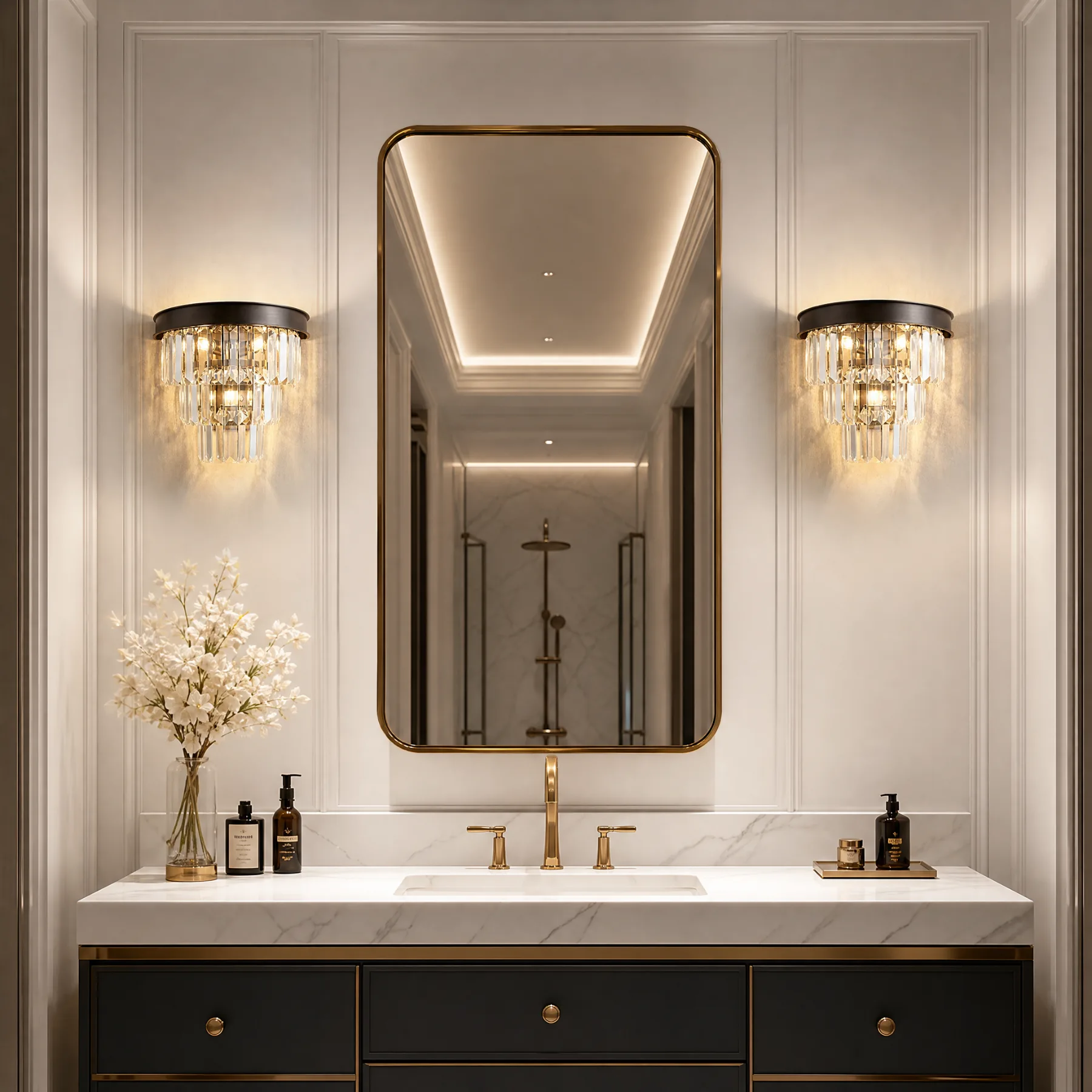 Luxe Crystal Tiered Wall Sconce image 5