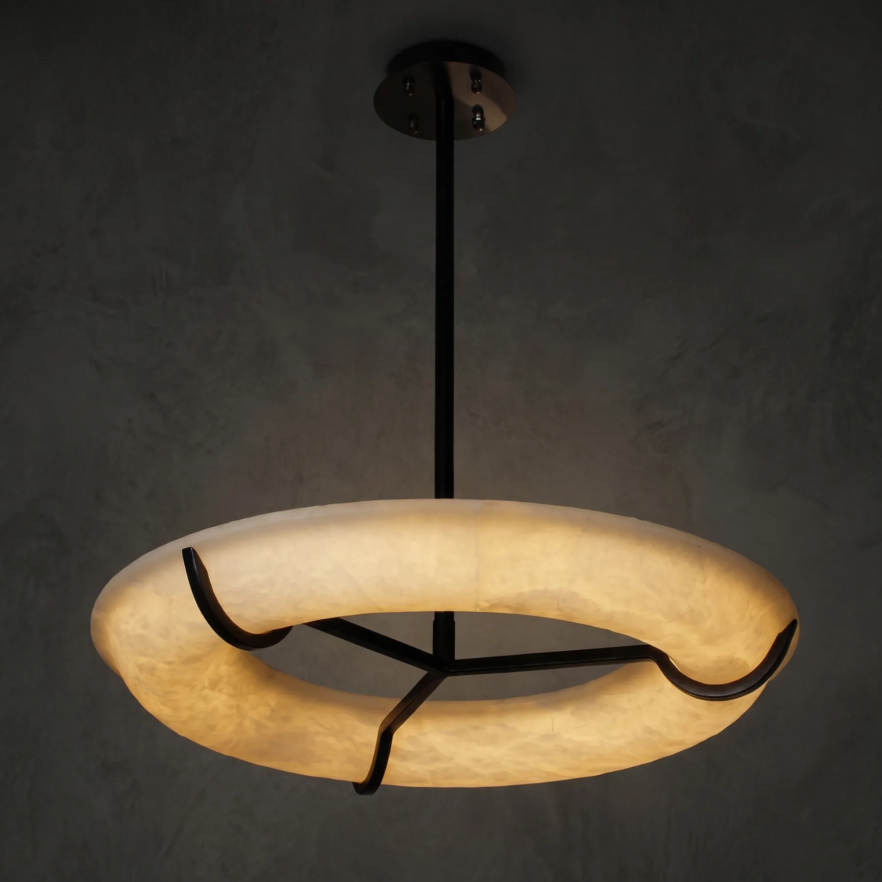 Sculpted Alabaster Ring Chandelier custom chandeliers